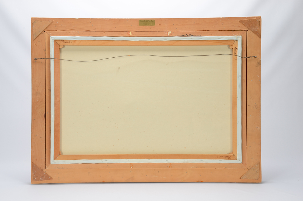 Signed Oil Painting on Canvas of Victorian Beach Scene