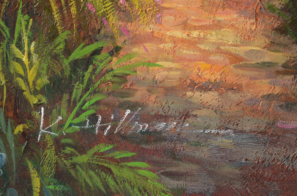 K. Hillman Original Large Acrylic on Canvas Landscape