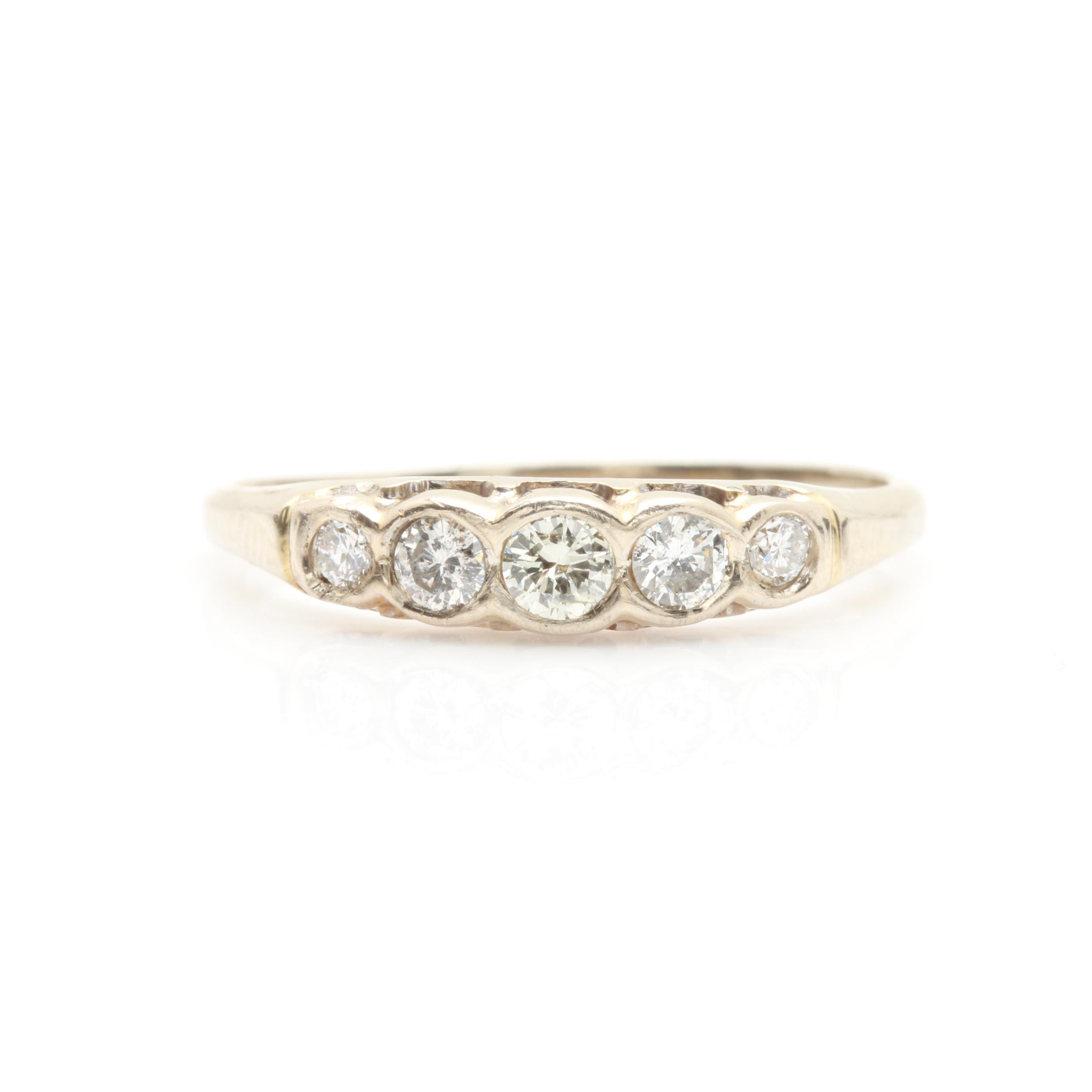 14K White Gold Diamond Ring