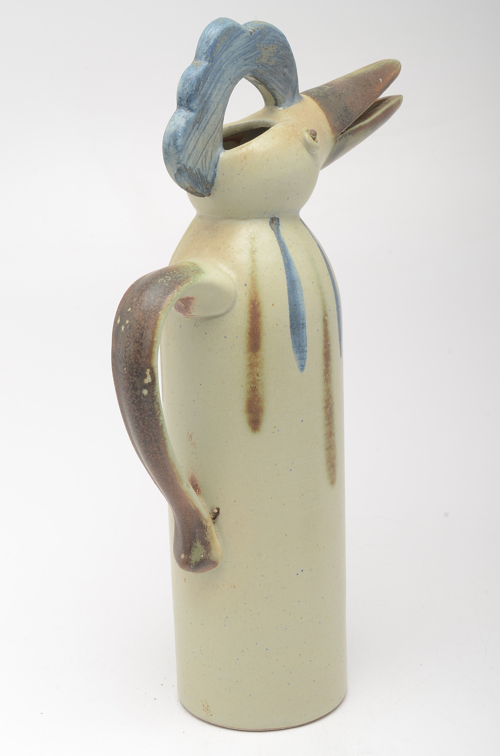 Artisan-Made Ceramic Bird Pitcher