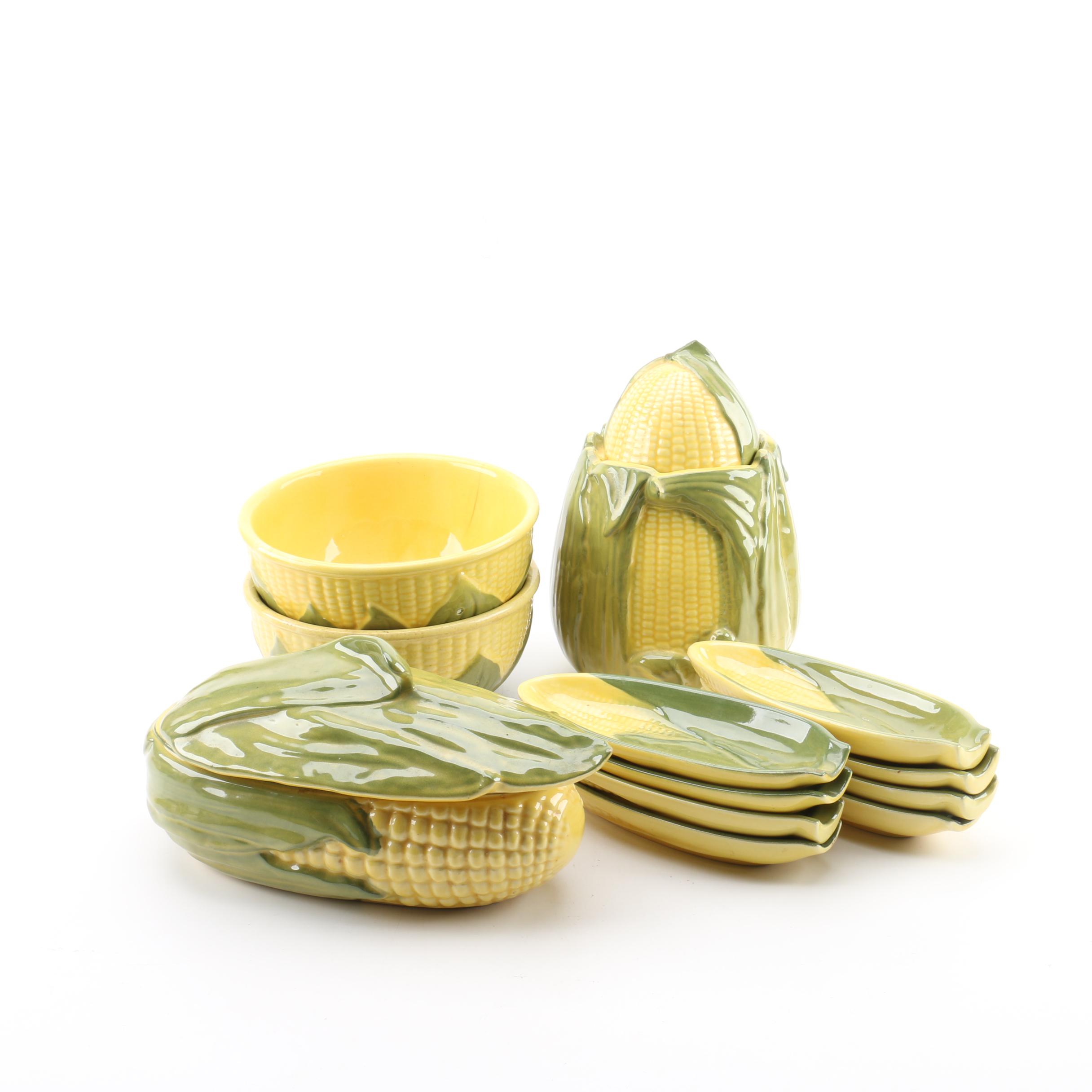Mid Century Modern Shawnee "Corn King" Ceramic Serveware