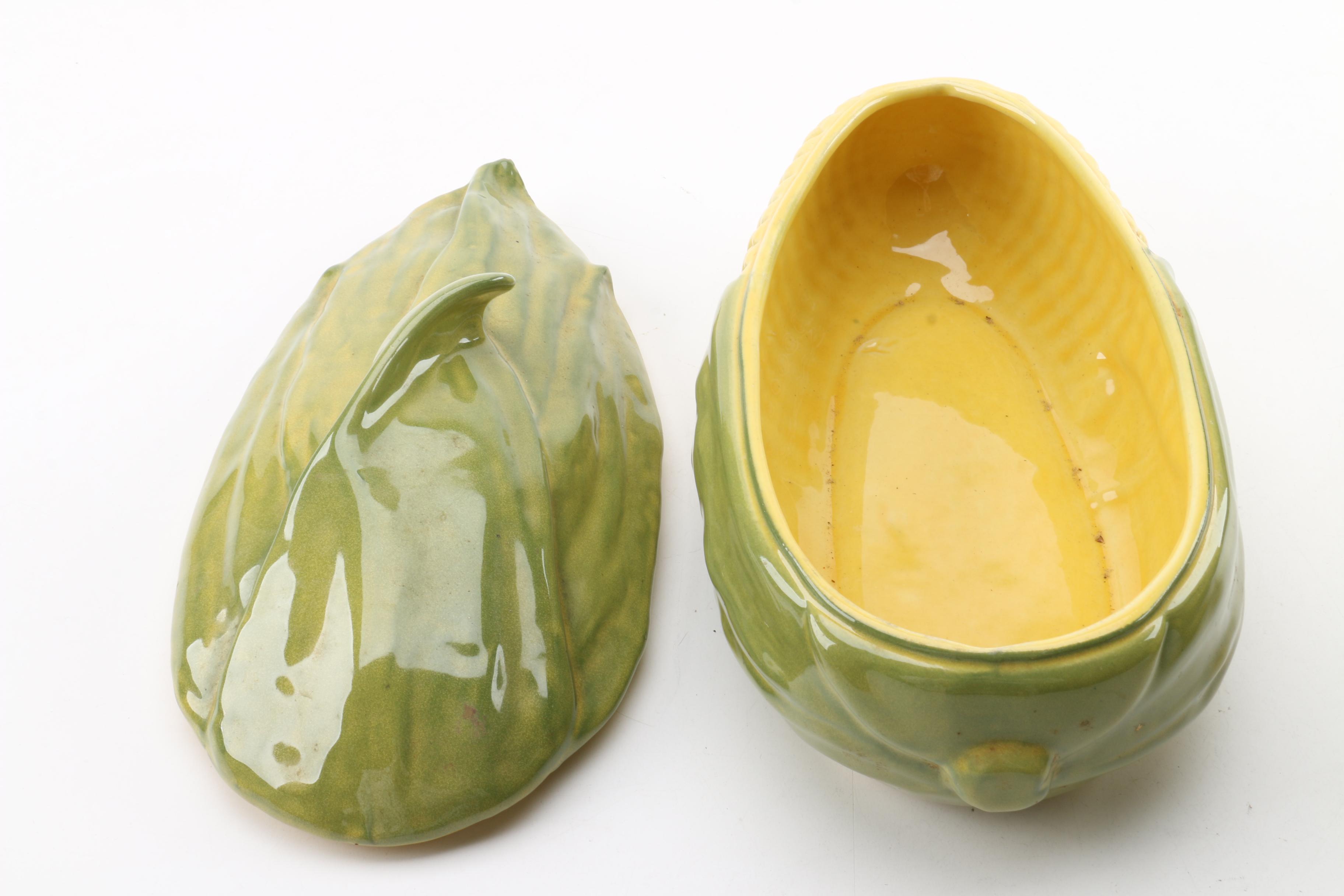 Mid Century Modern Shawnee "Corn King" Ceramic Serveware