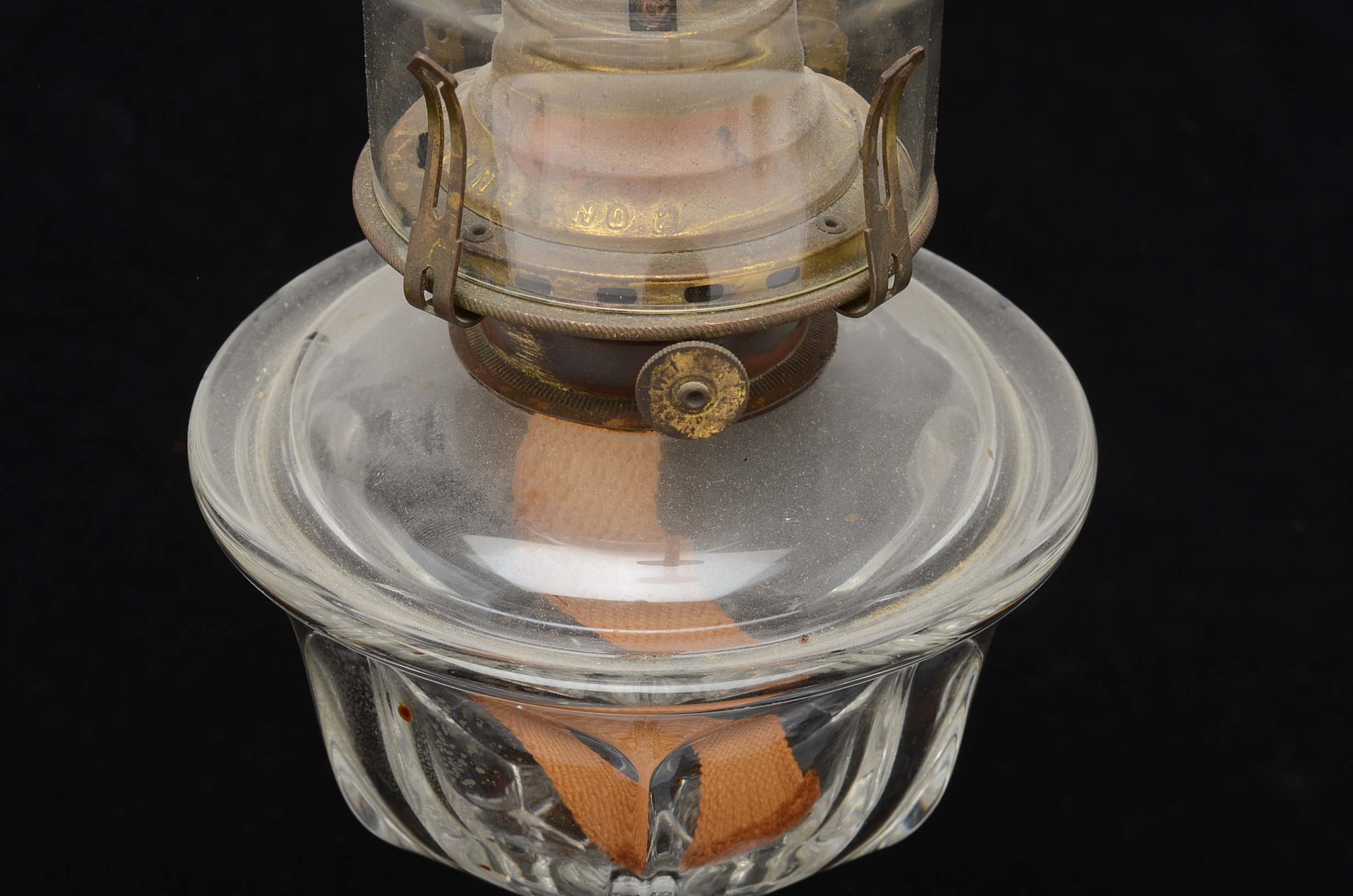 Glass Oil No. 2 Queen Anne Hurricane Lamp