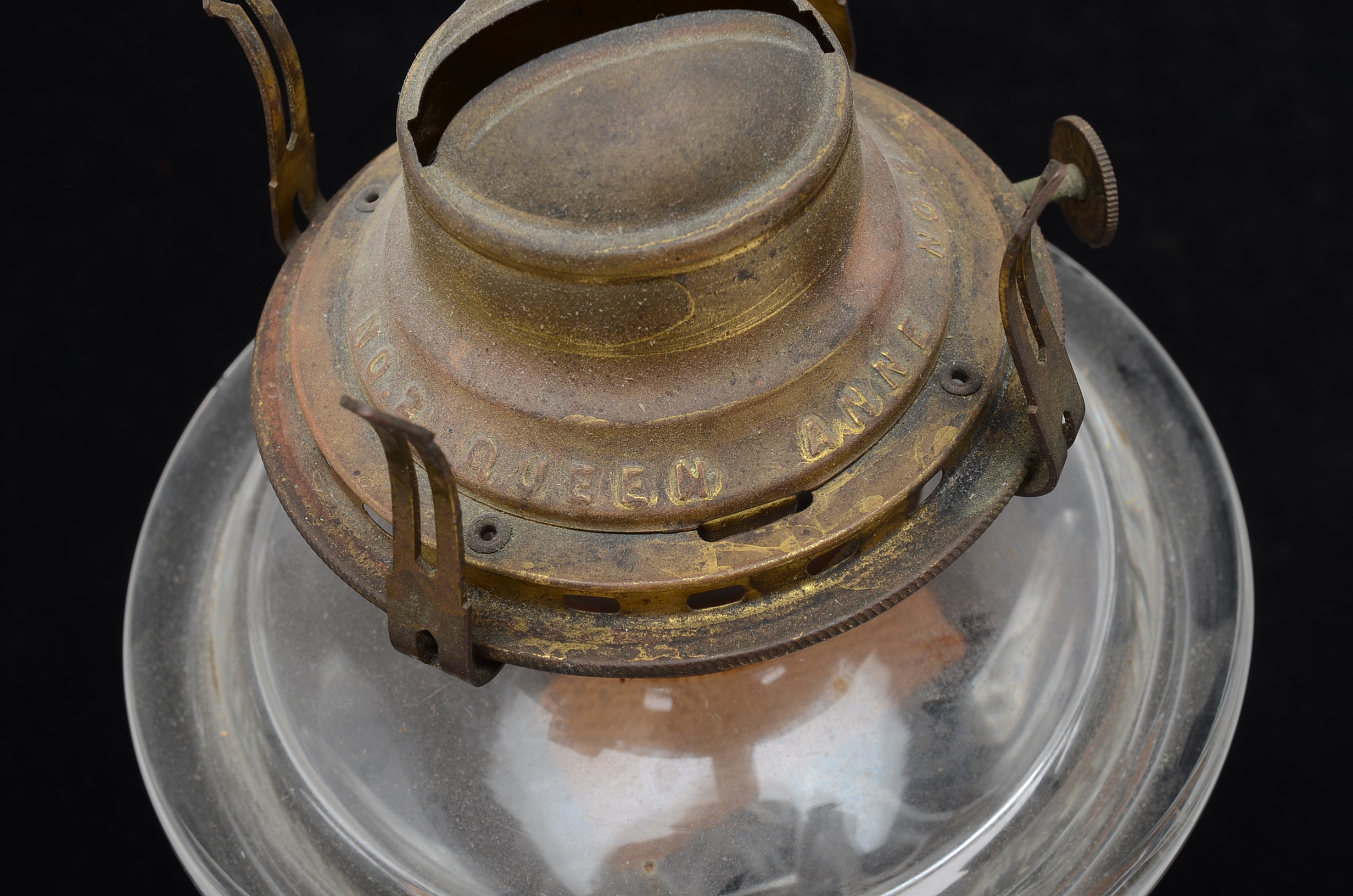 Glass Oil No. 2 Queen Anne Hurricane Lamp