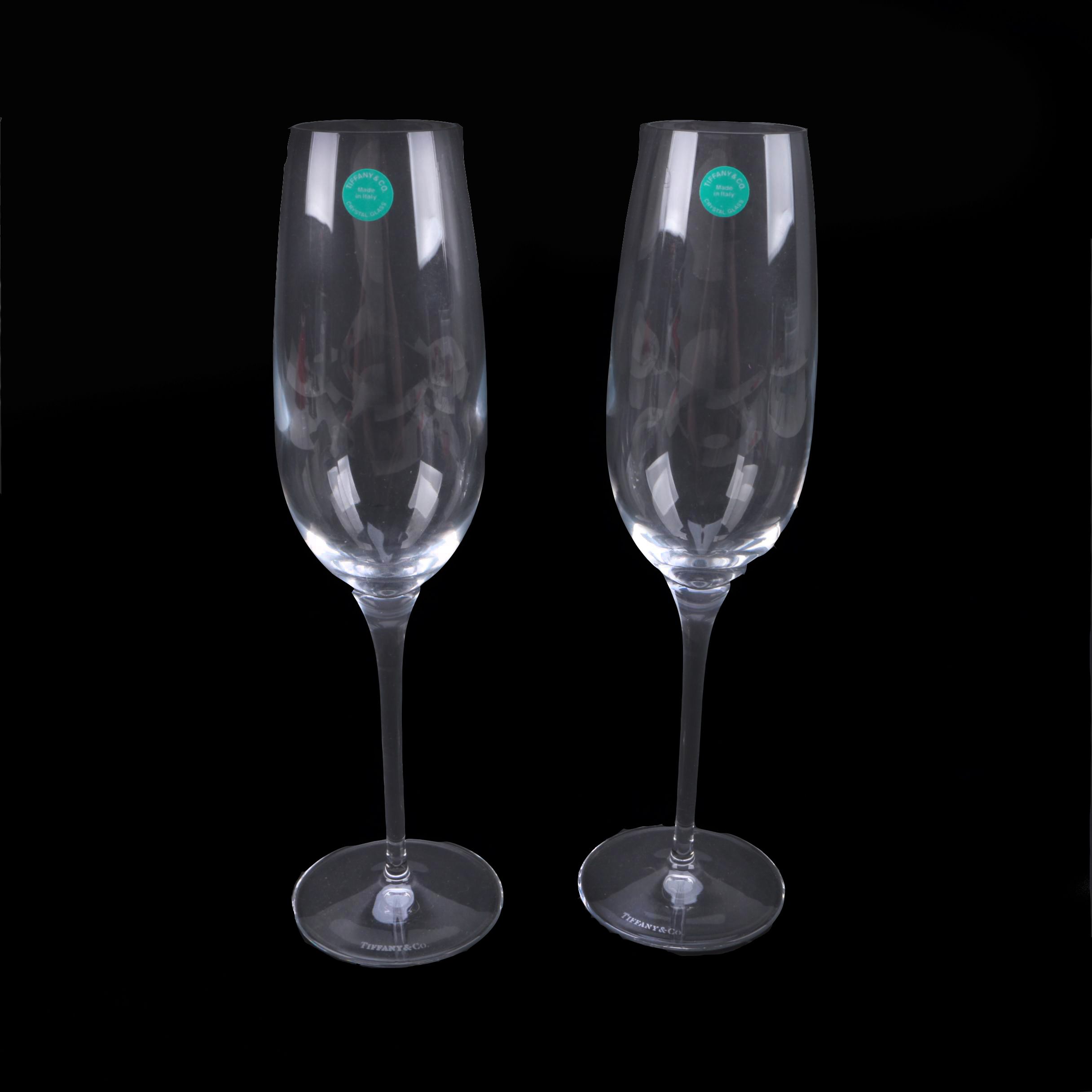 Tiffany & Co. "Classic U-Shape" Crystal Champagne Flutes