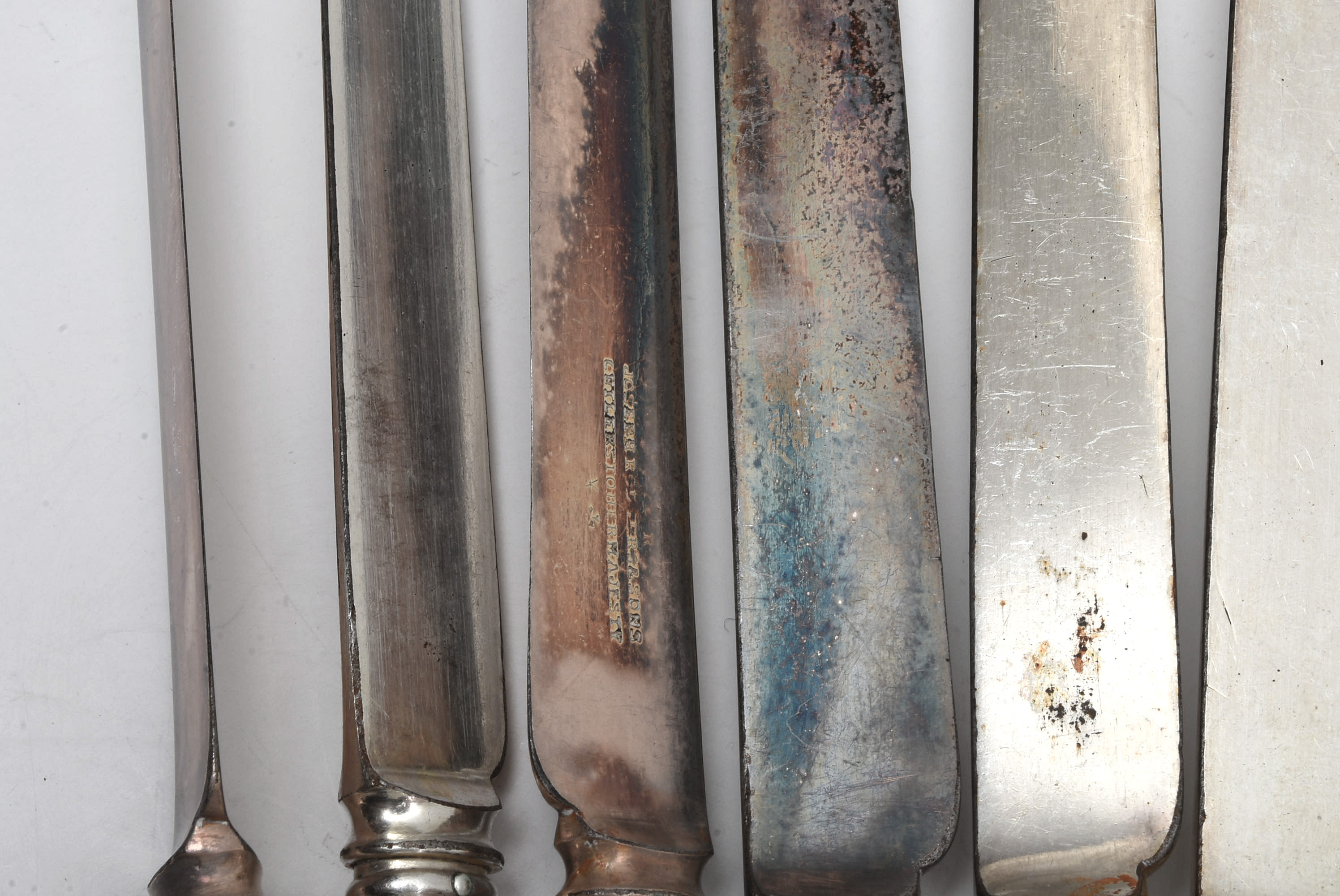 Joseph Rodgers & Sons Silver Plate Flat Ware And Carving Set With Round Handles