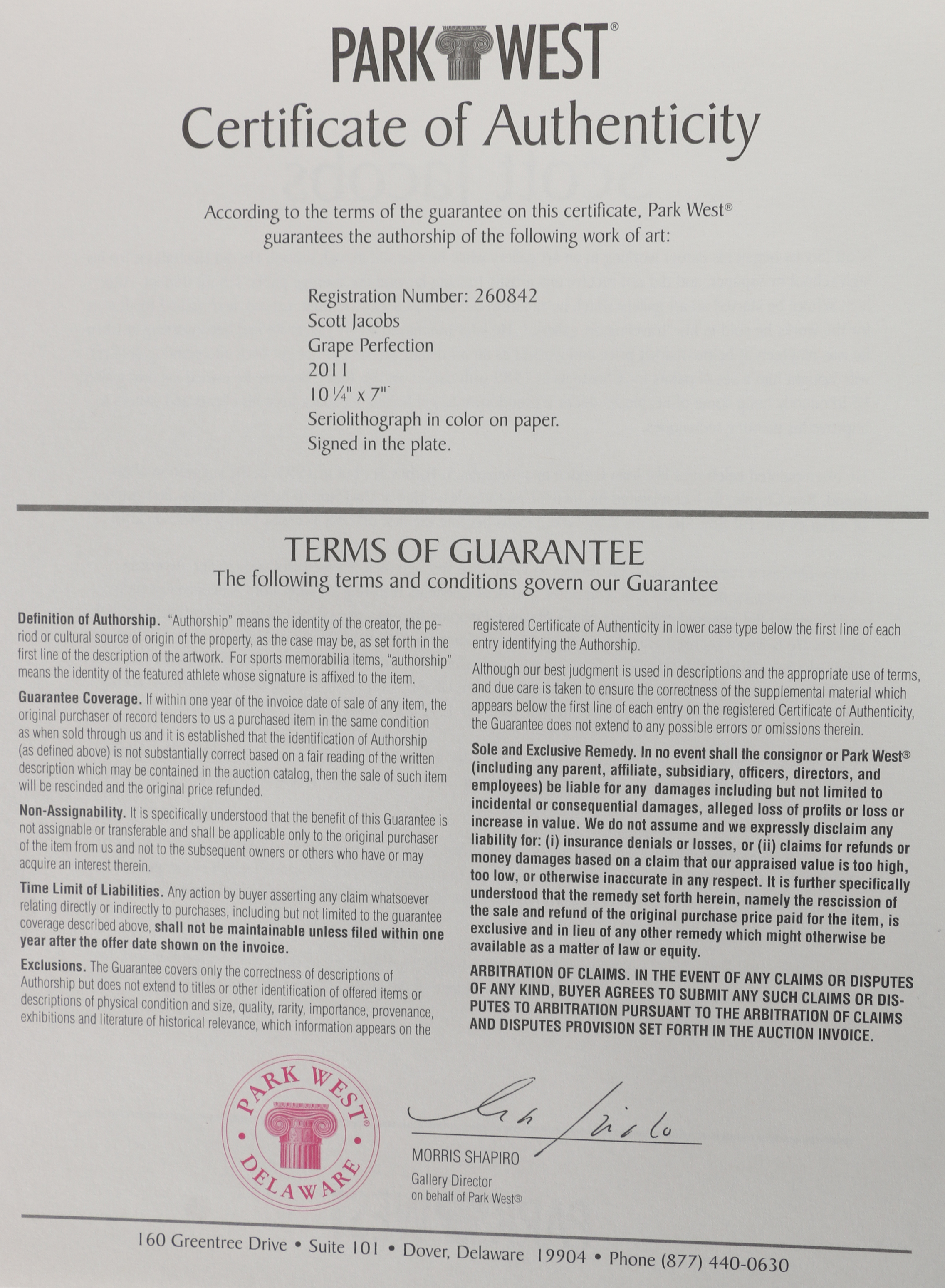 Seriolithograph After Scott Jacobs "Grape Perfection"