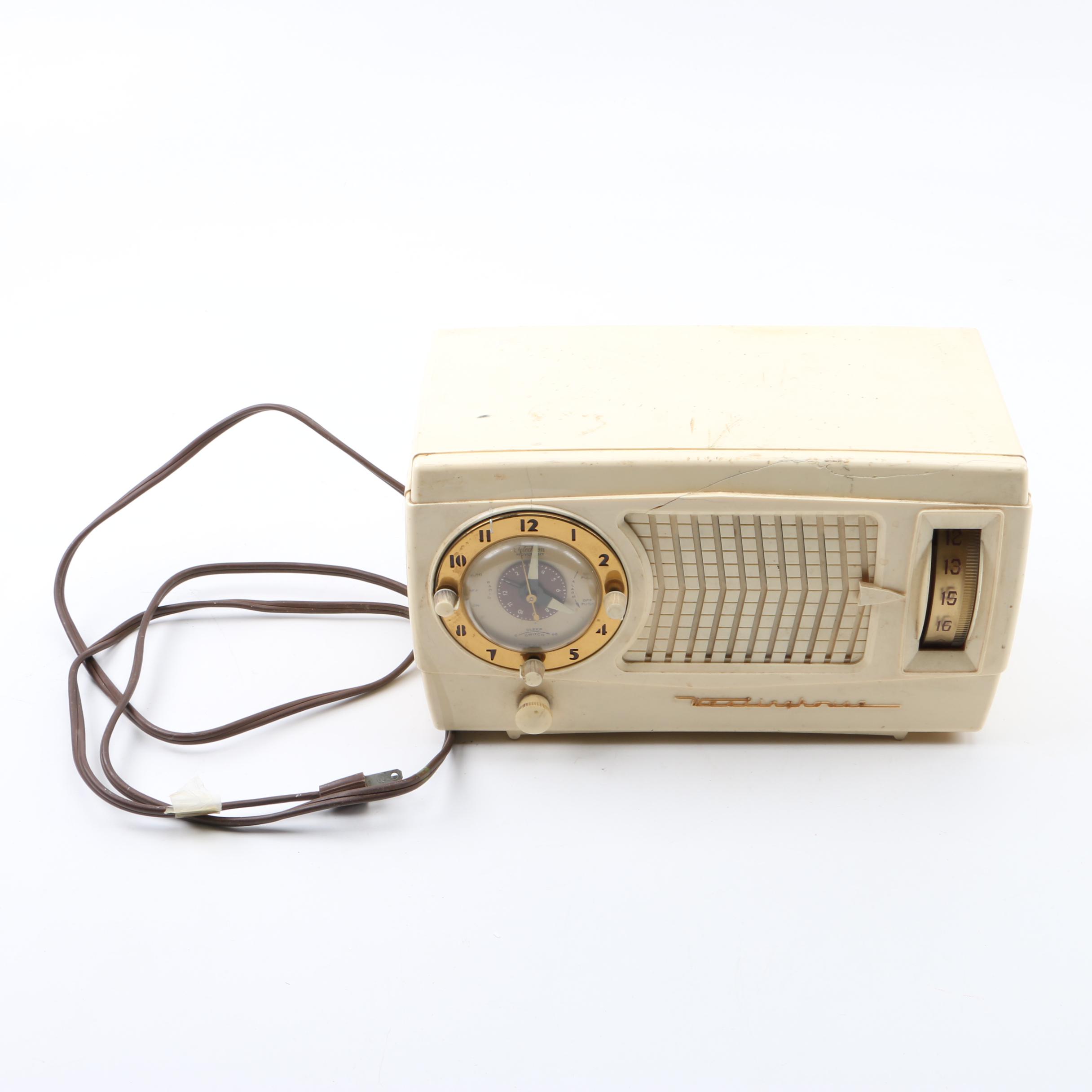 C. 1950s Westinghouse Desktop Alarm Clock/Radio