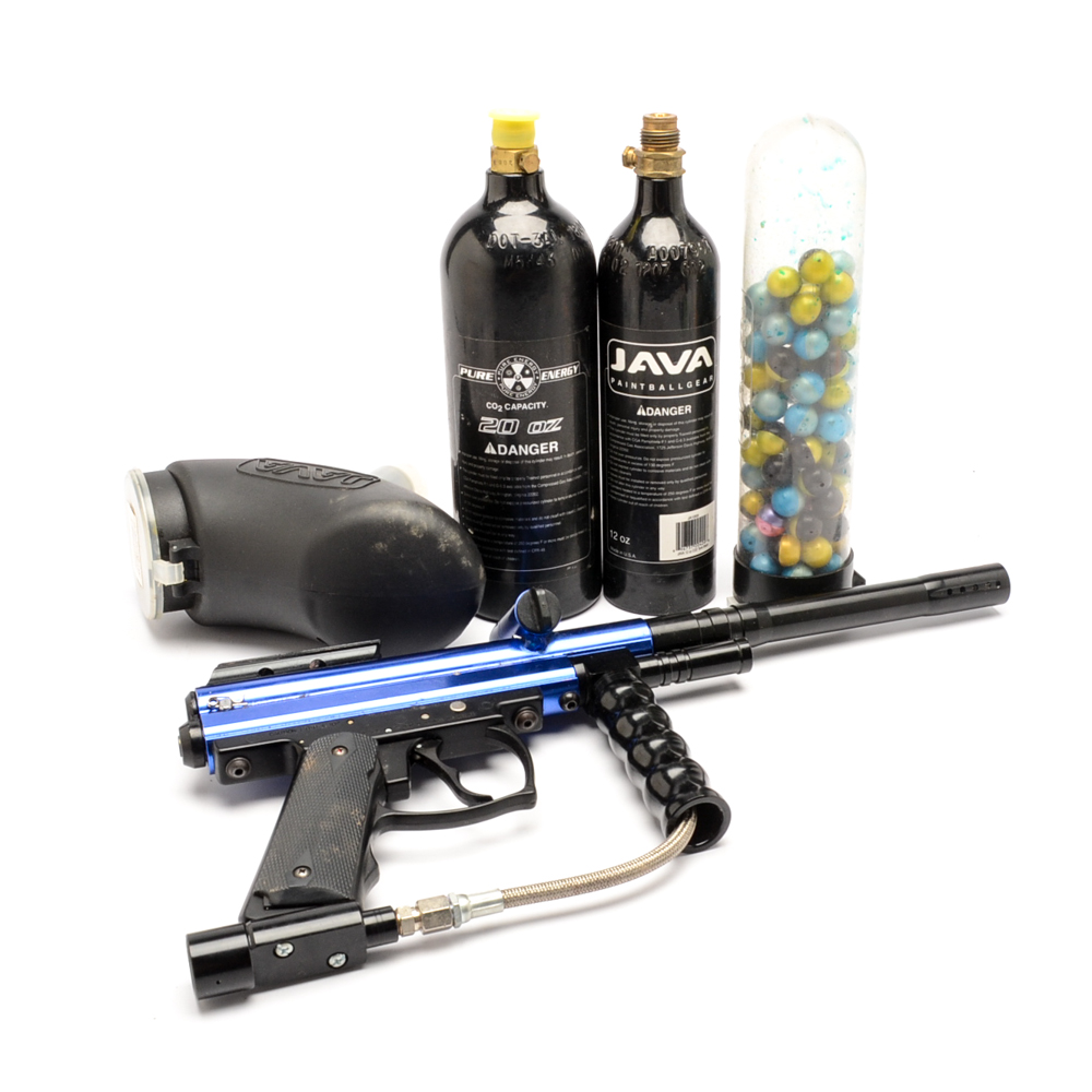 Semi-Automatic Spyder Sonix Paintball Gun with Accessories