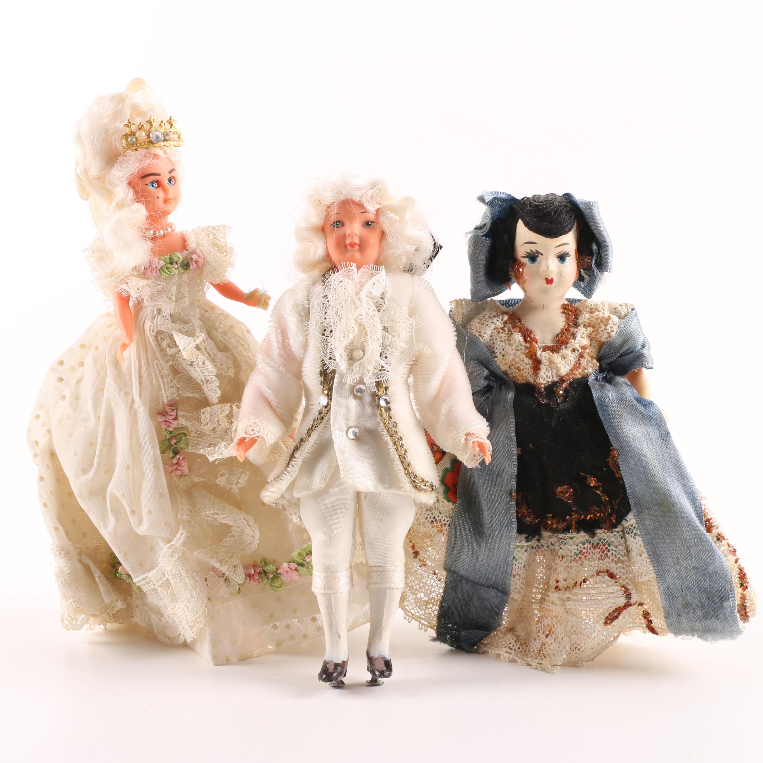 Vintage French Souvenir Dolls in Period Costumes