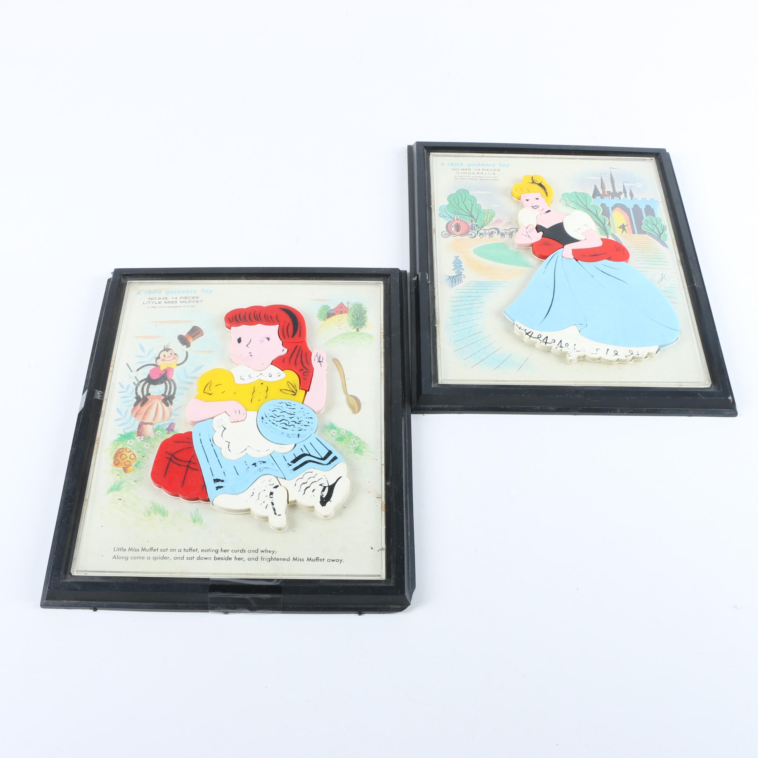 1962 Child Guidance Toys "Little Miss Muffet" and "Cinderella" Puzzles