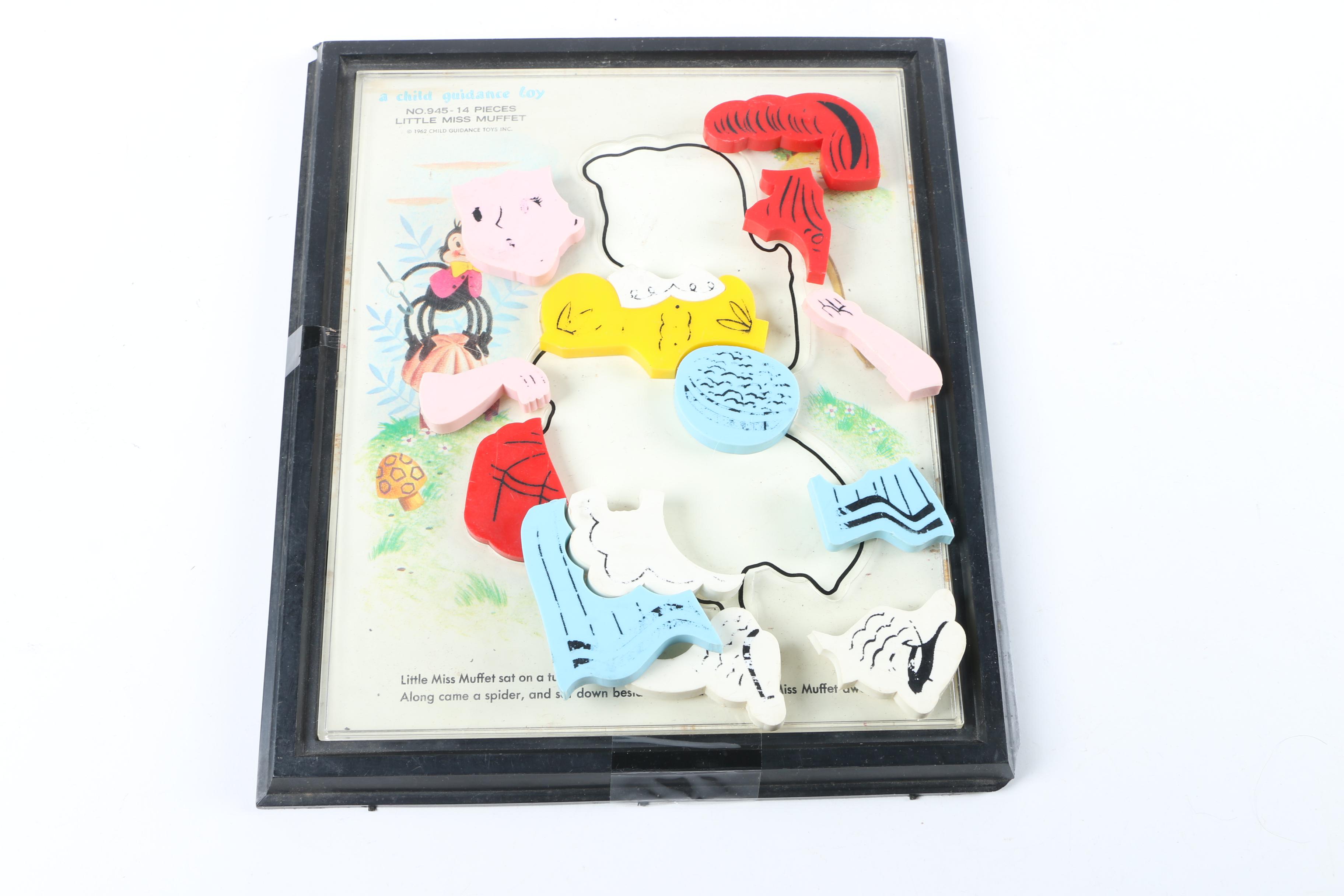 1962 Child Guidance Toys "Little Miss Muffet" and "Cinderella" Puzzles