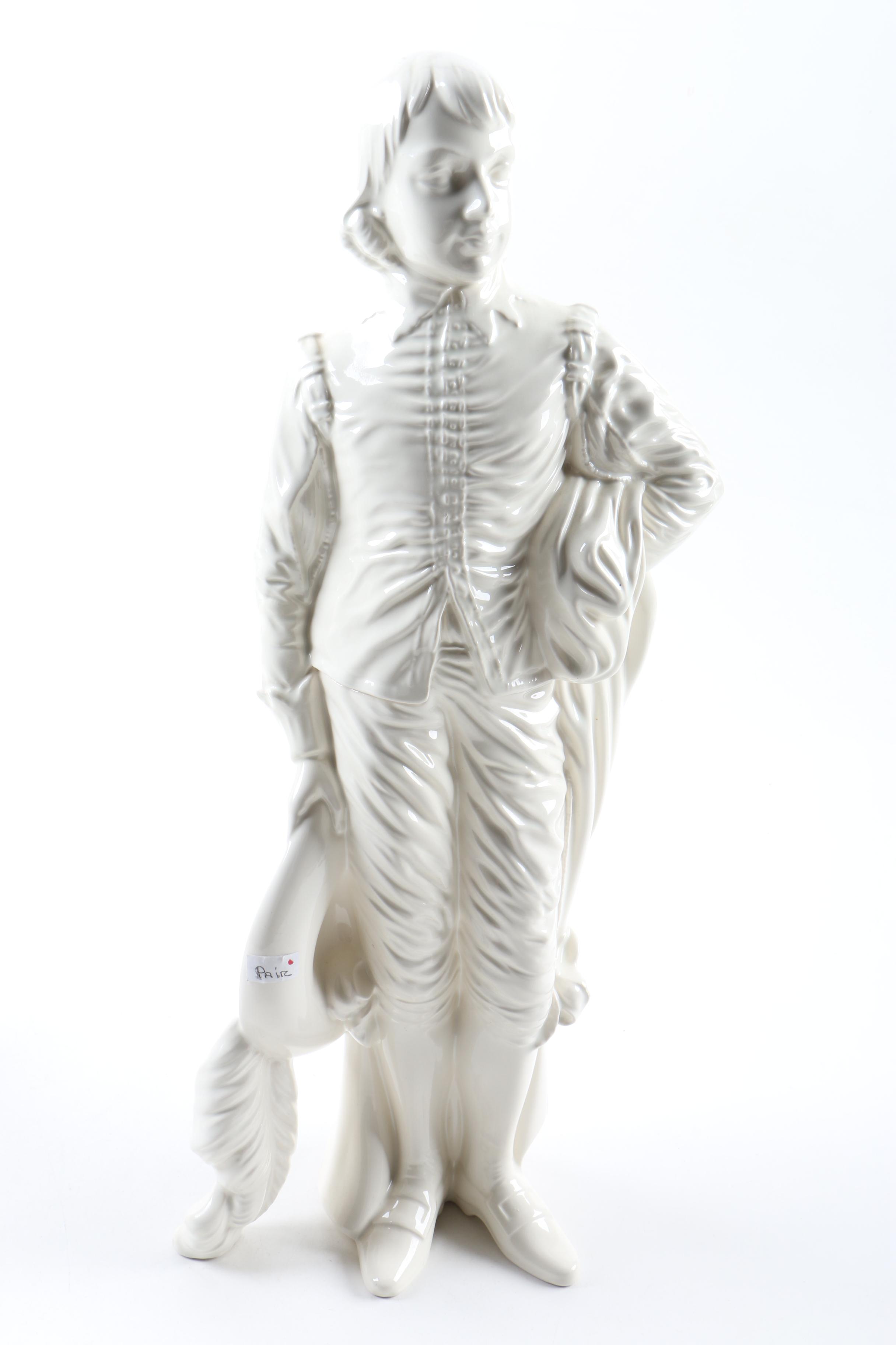 White Ceramic Figurines After "Blue Boy" and "Pinkie"