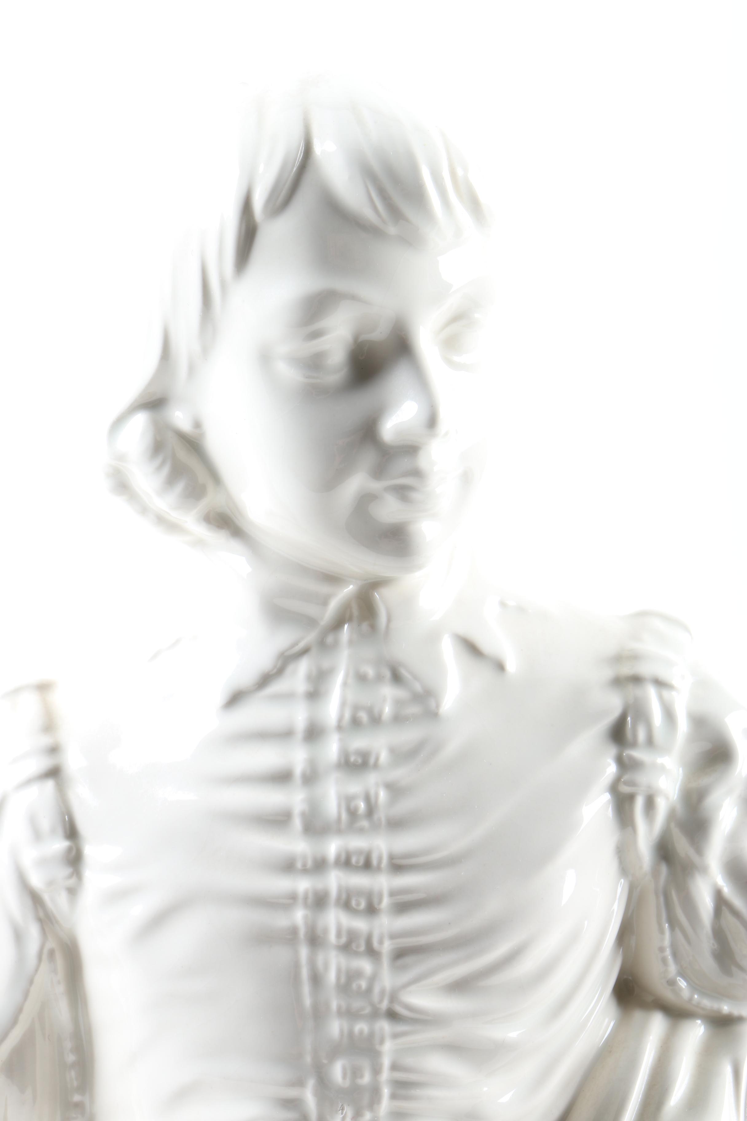 White Ceramic Figurines After "Blue Boy" and "Pinkie"