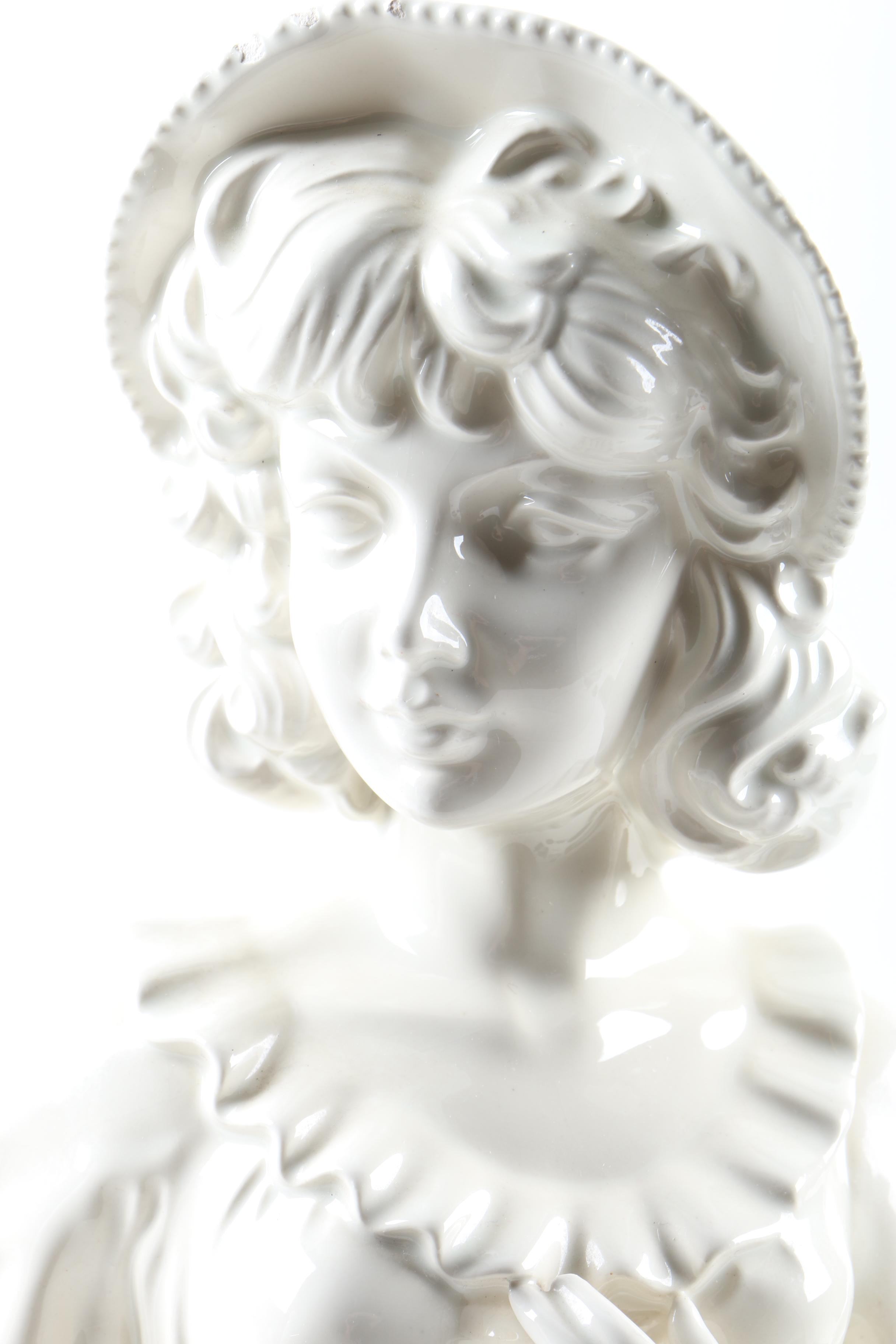 White Ceramic Figurines After "Blue Boy" and "Pinkie"