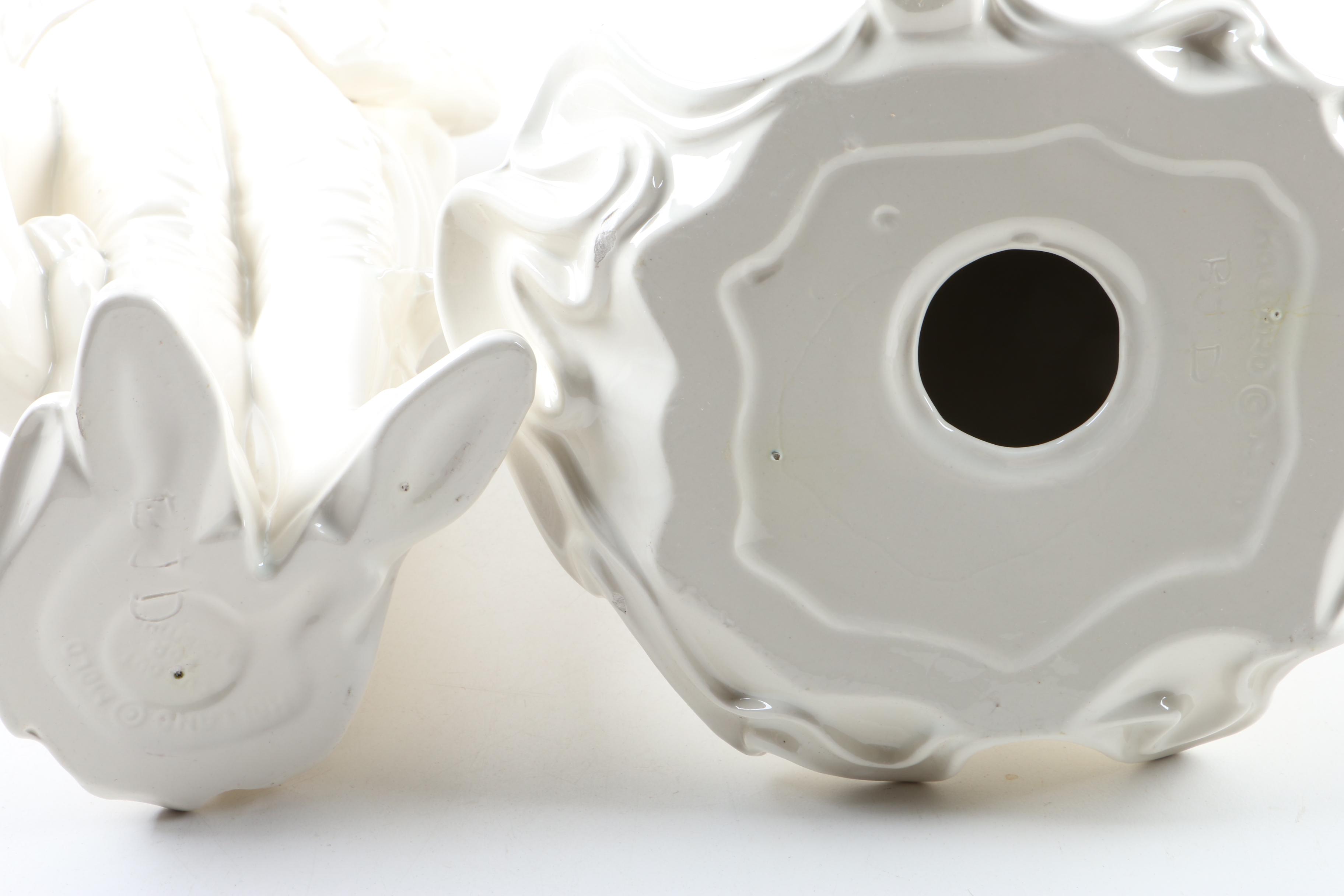 White Ceramic Figurines After "Blue Boy" and "Pinkie"