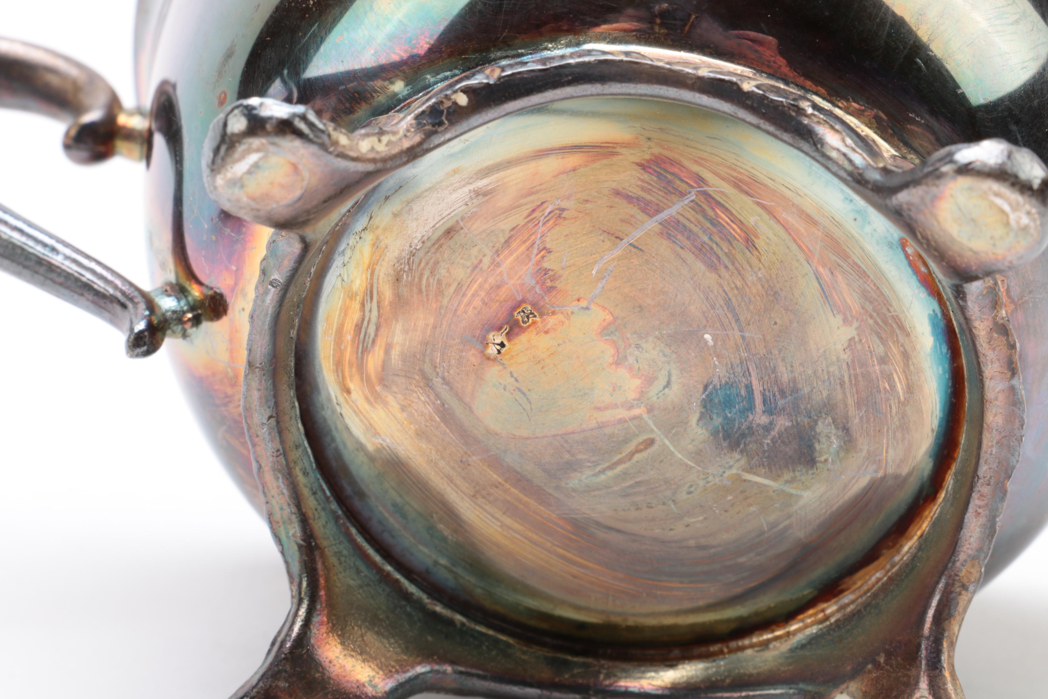 Vintage Silver Plate Butter Dish, Sugar Bowl, and Creamer