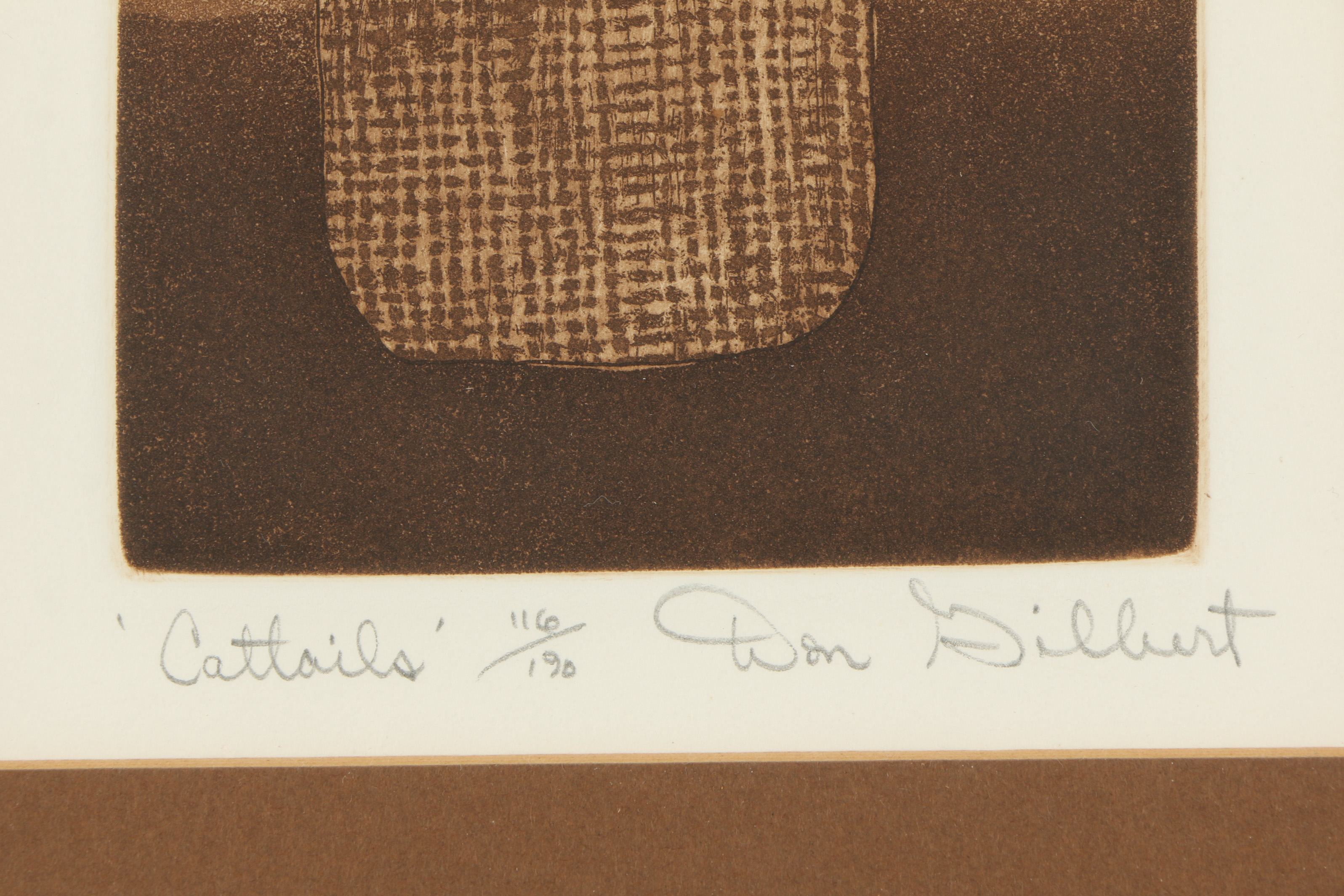 Don Gilbert Etching with Aquatint "Cattails"