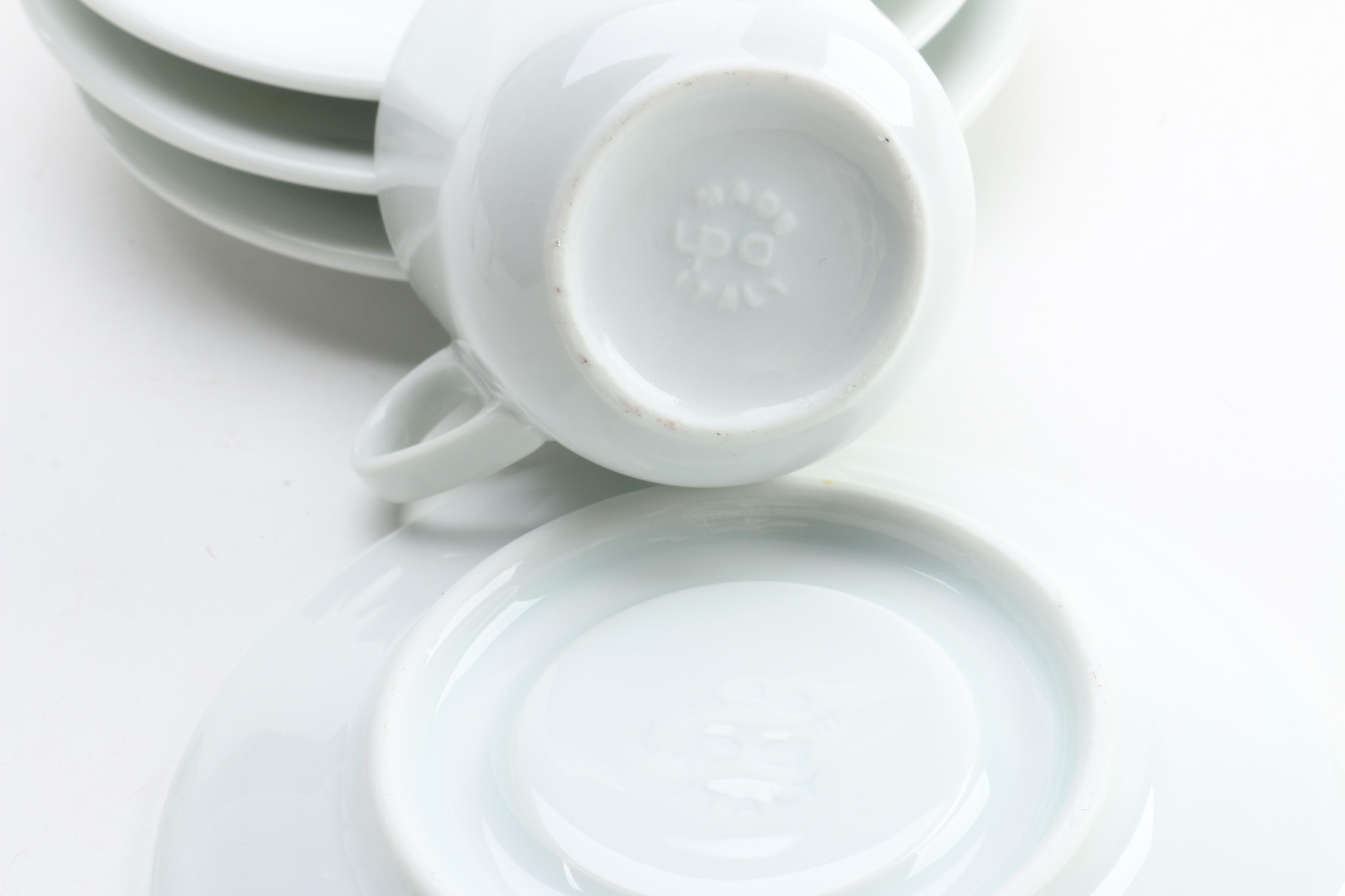 Vintage Italian Ceramic Espresso Cups and Saucers
