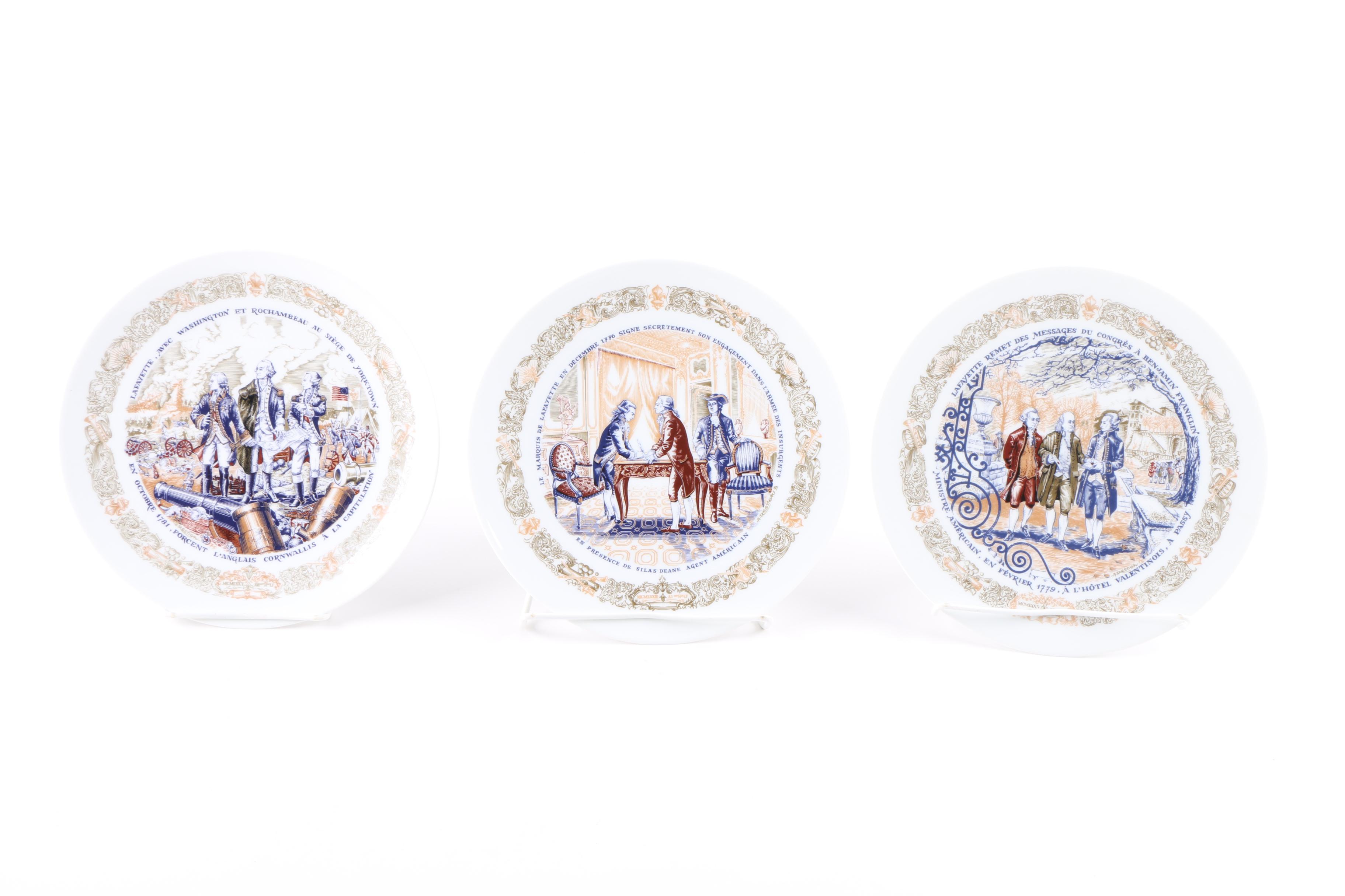 D'Arceau-Limoges "Lafayette Legacy Collection" Porcelain Plates