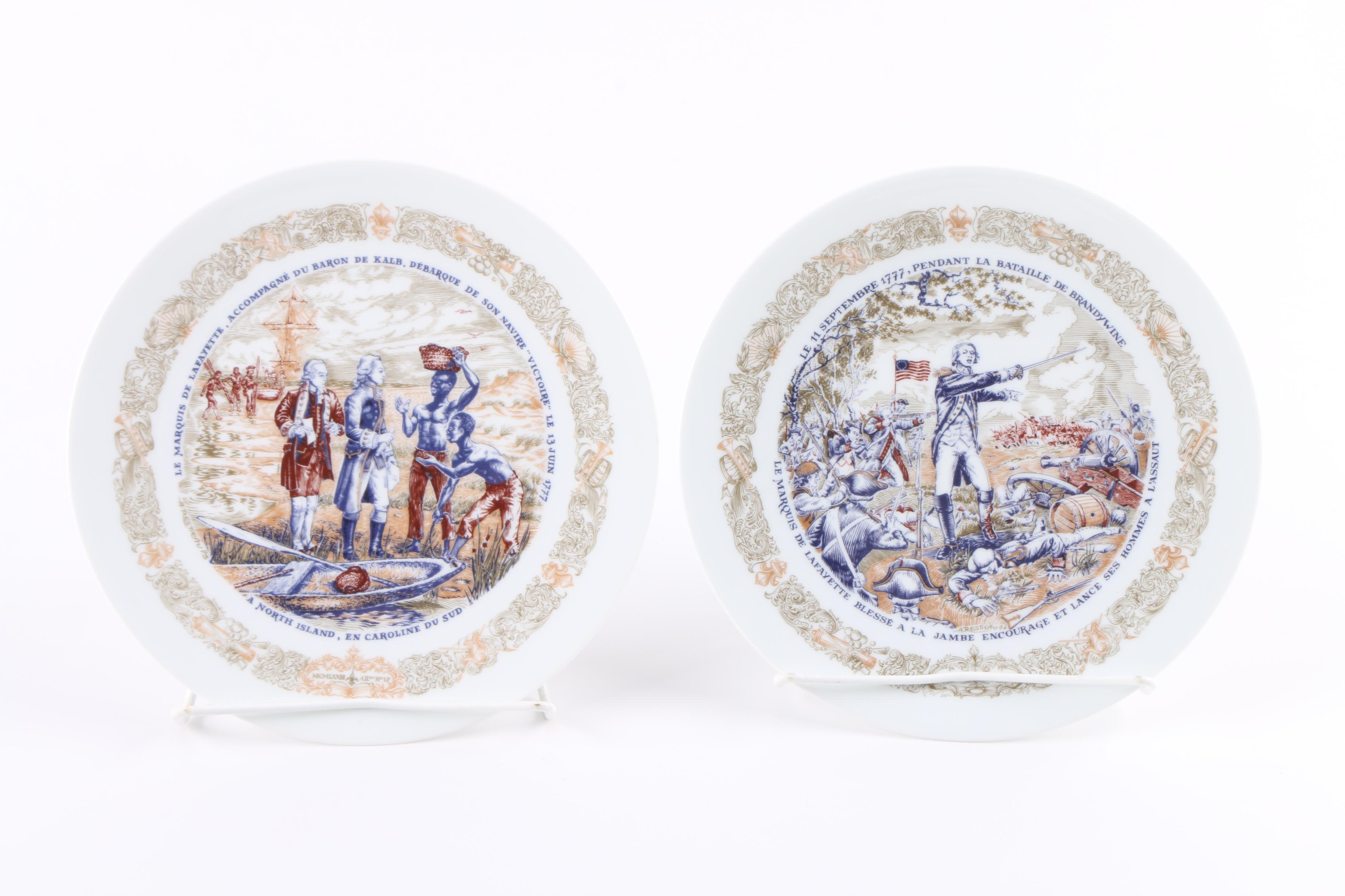 D'Arceau-Limoges "Lafayette Legacy Collection" Porcelain Plates