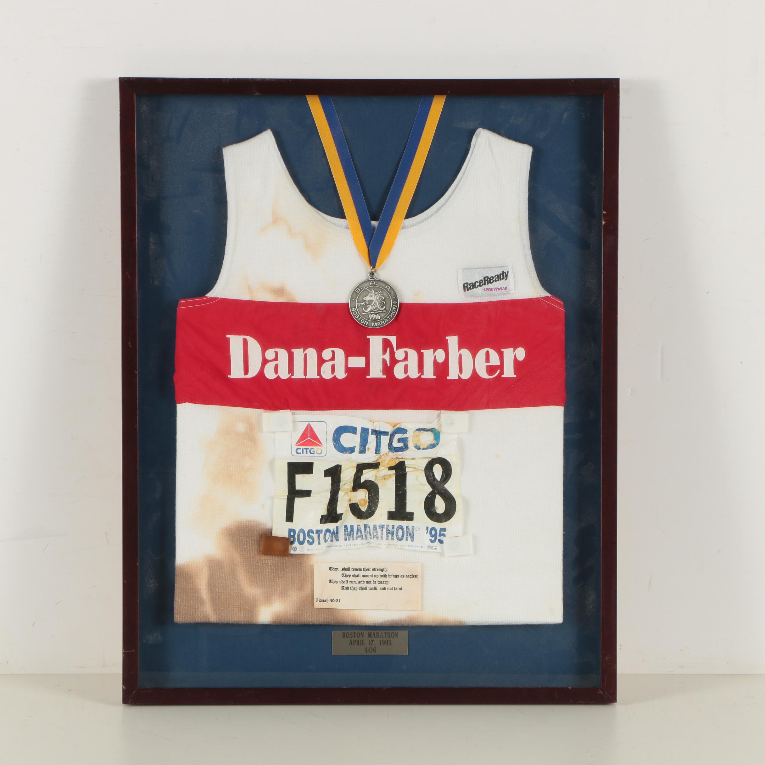 1995 Boston Marathon Medal and Jersey