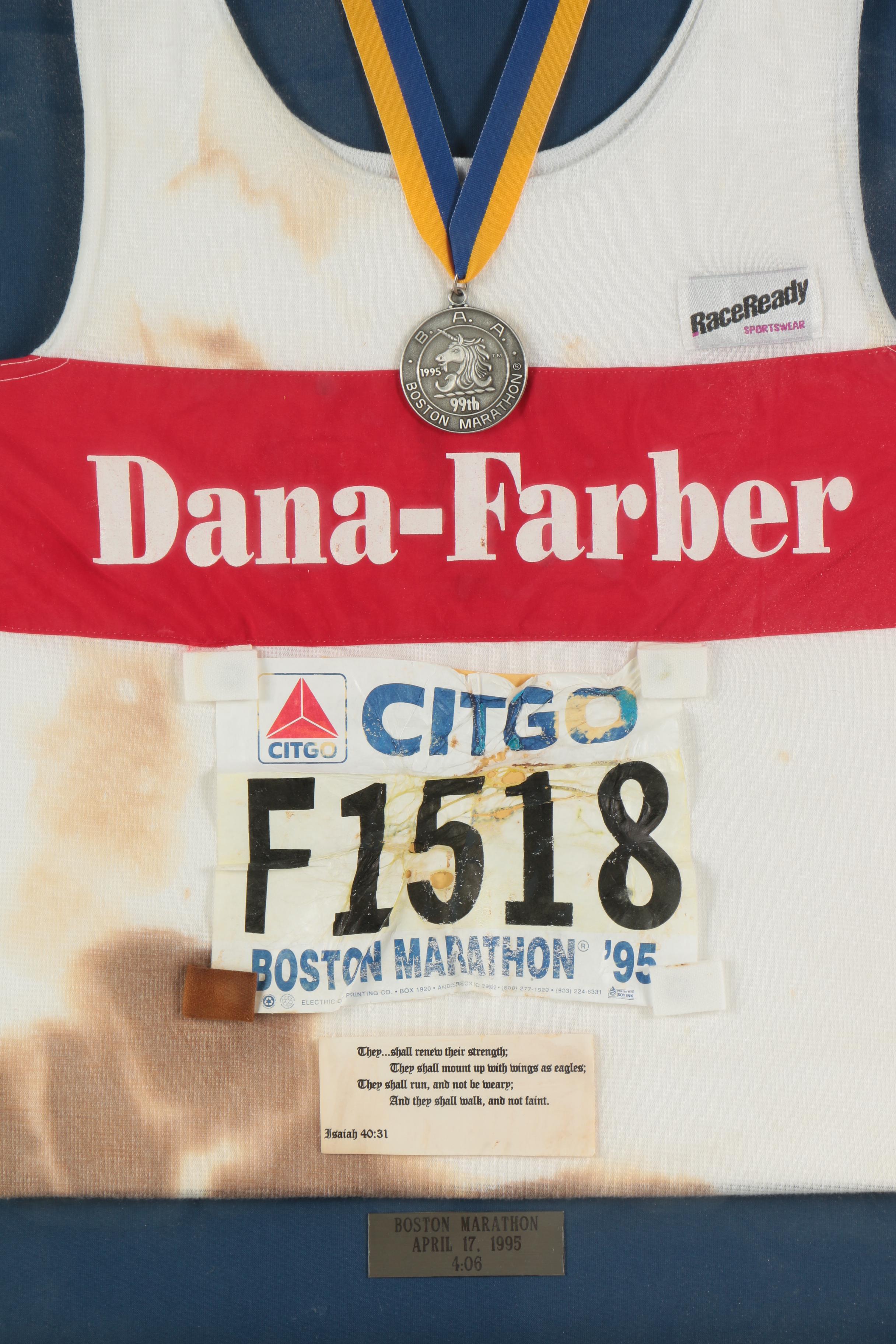 1995 Boston Marathon Medal and Jersey