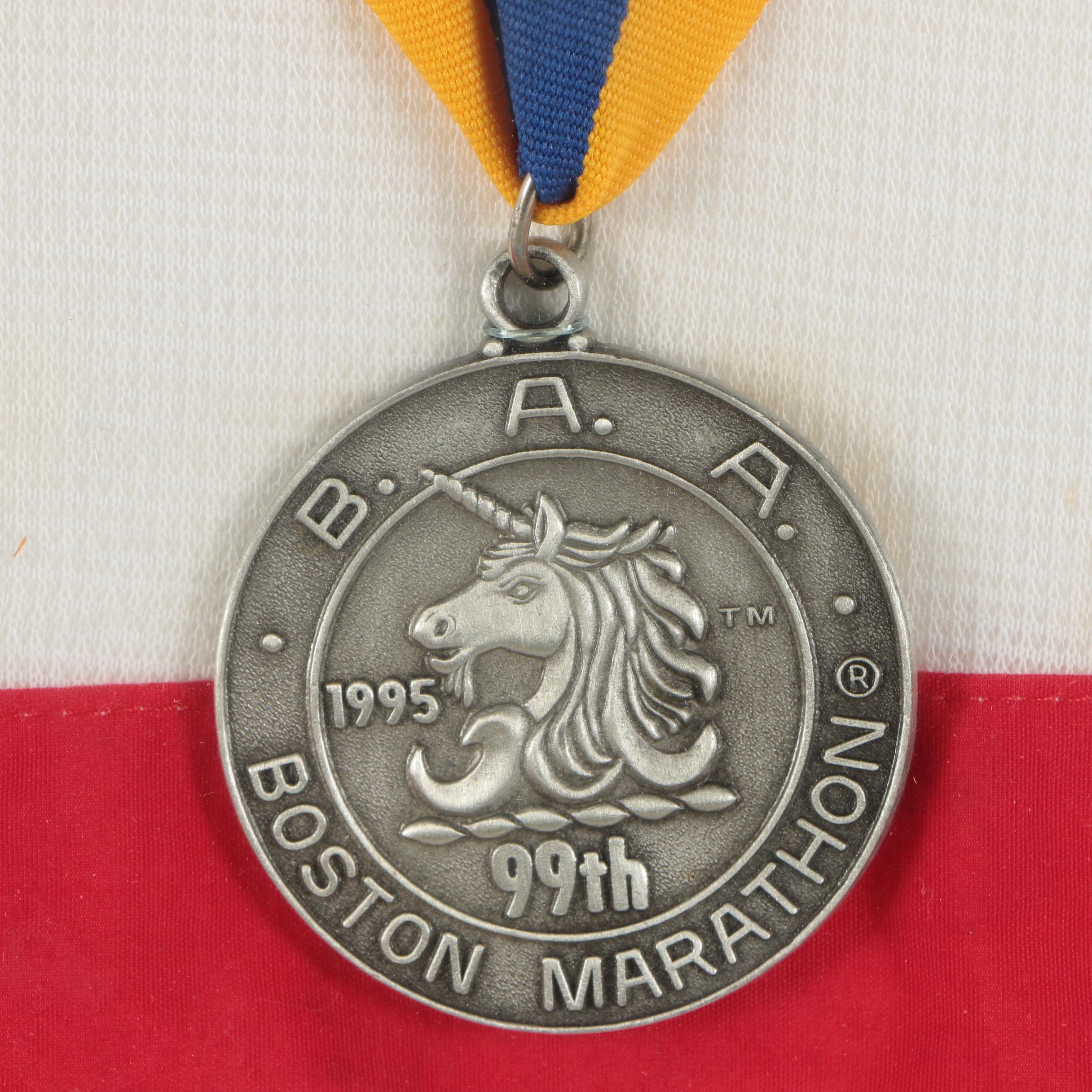 1995 Boston Marathon Medal and Jersey
