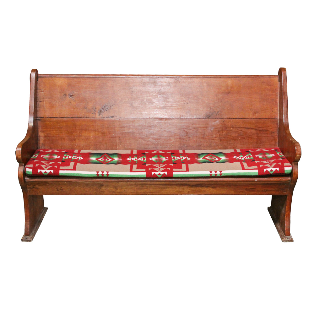 Antique Pine Church Pew Bench