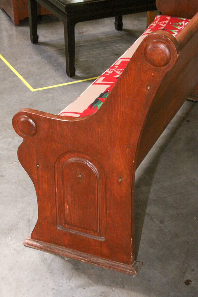 Antique Pine Church Pew Bench