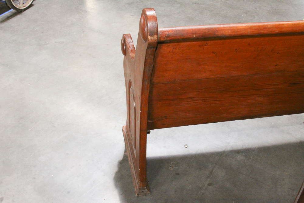 Antique Pine Church Pew Bench