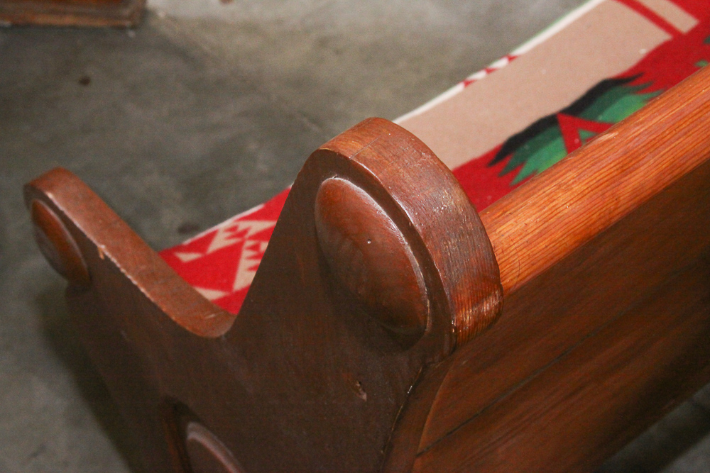 Antique Pine Church Pew Bench