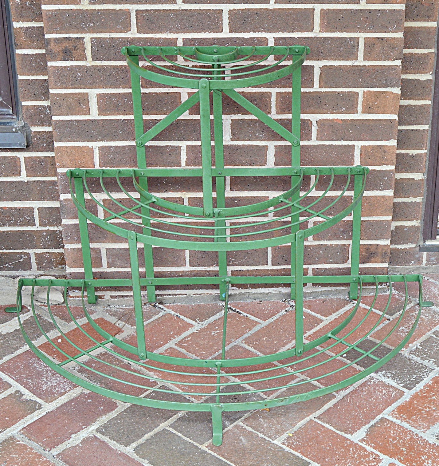 Green Painted Metal Plant Stand