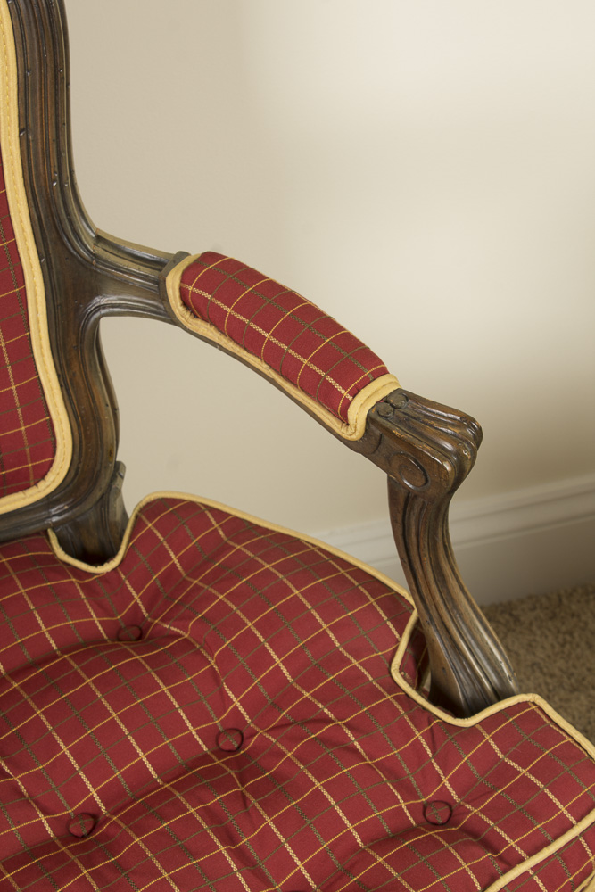 Vintage French Provincial Style Upholstered Chairs by H.I.S. Upholstery