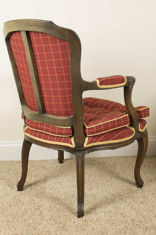 Vintage French Provincial Style Upholstered Chairs by H.I.S. Upholstery