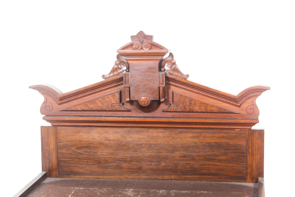 Antique Victorian Walnut Twin Headboard with Frame