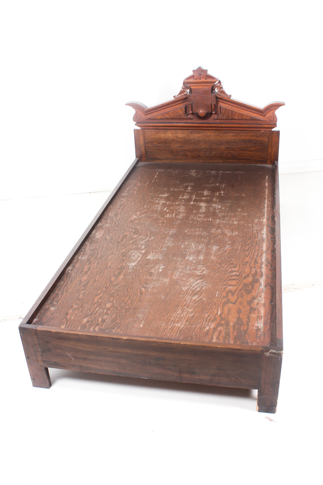 Antique Victorian Walnut Twin Headboard with Frame