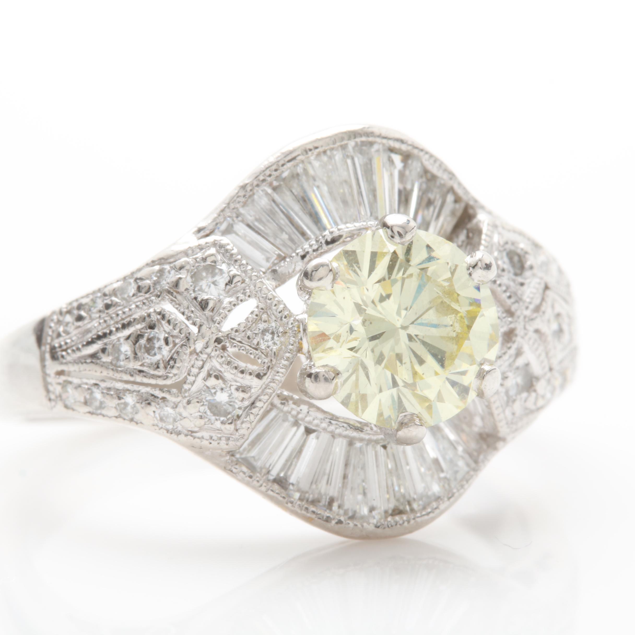 Retro Modern Platinum 1.64 CTW Diamond Ring