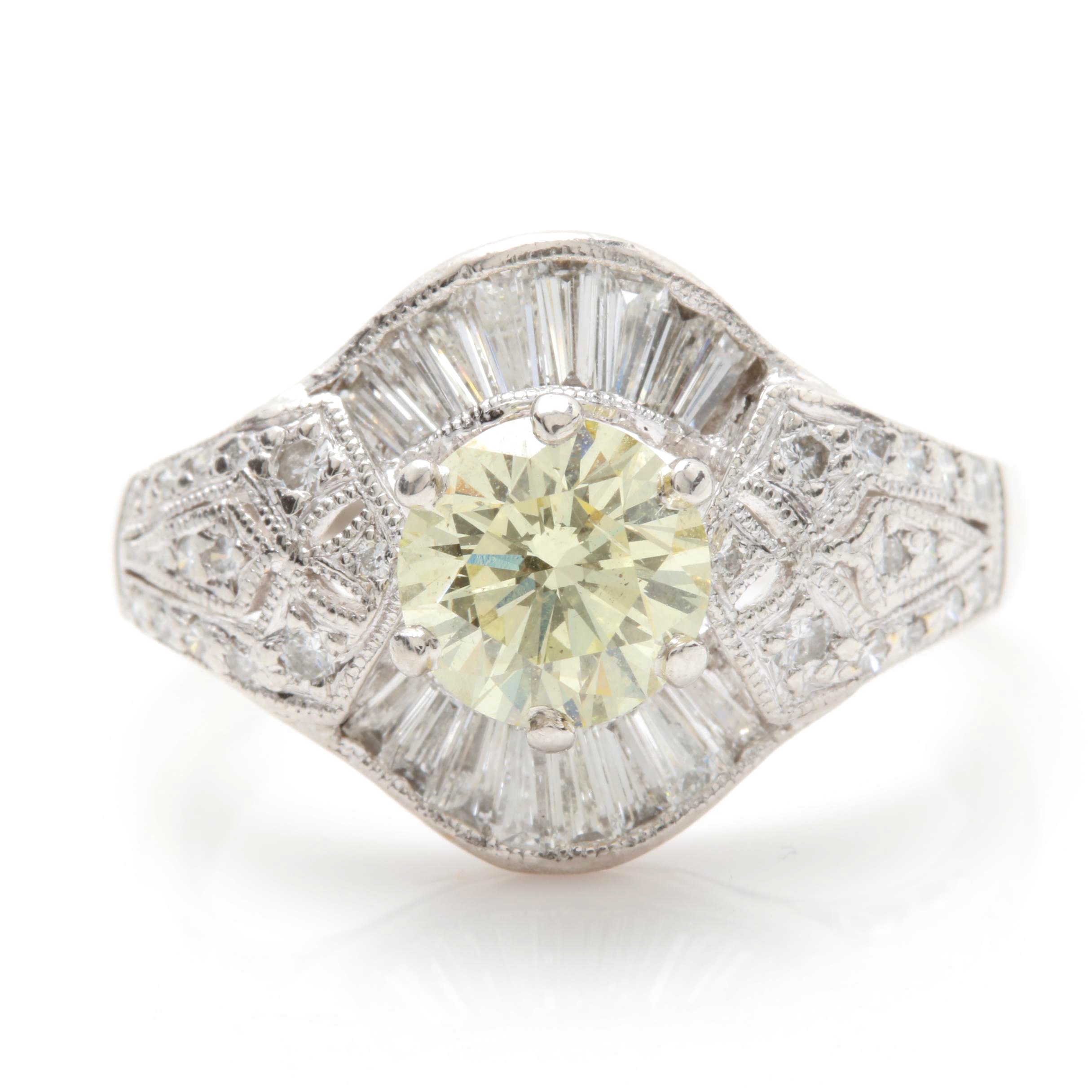 Retro Modern Platinum 1.64 CTW Diamond Ring