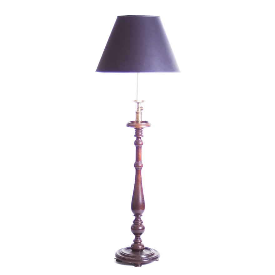 Frederick Cooper Brass and Wood Floor Lamp
