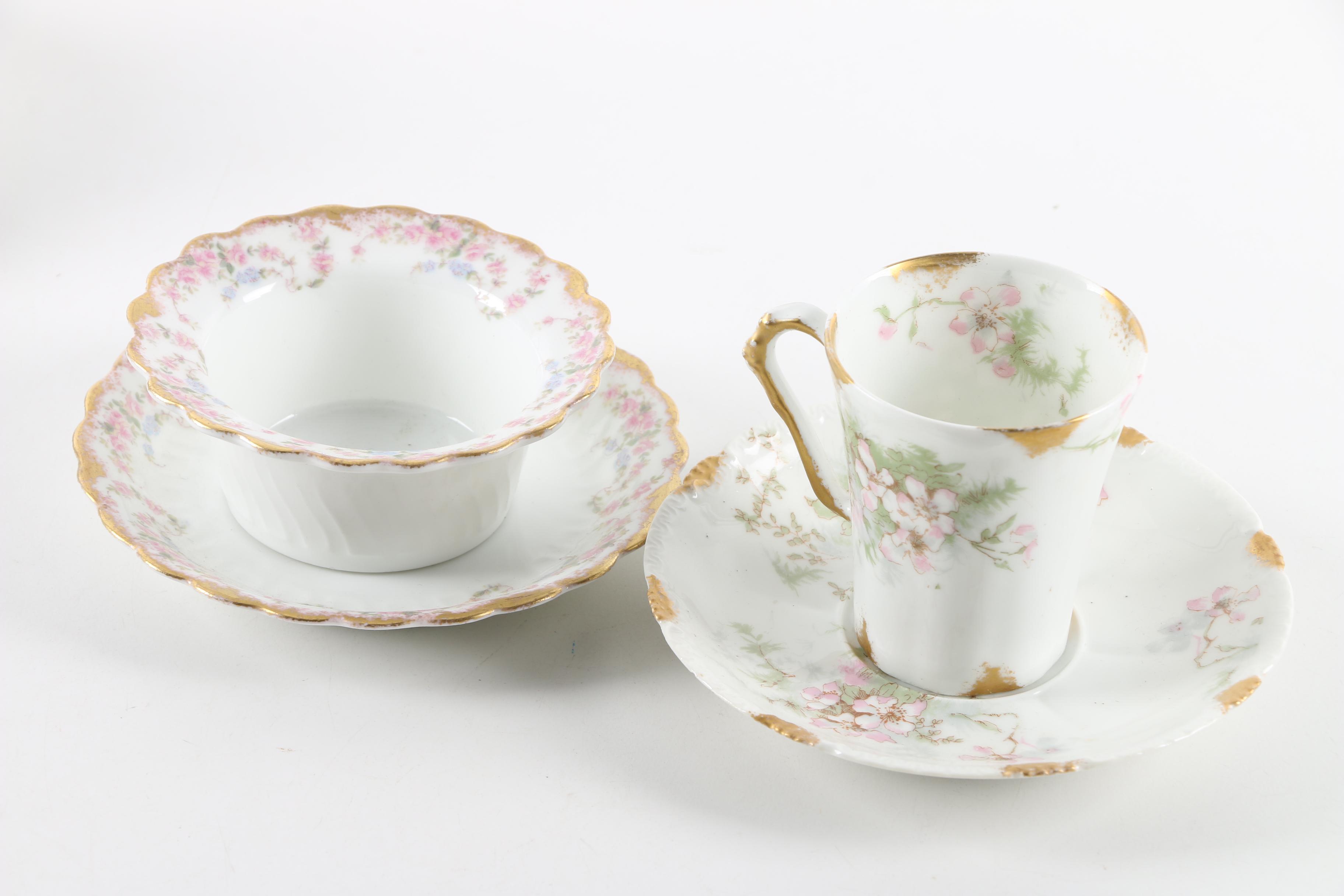 Antique and Vintage Porcelain Teacups and Saucers including Royal Albert