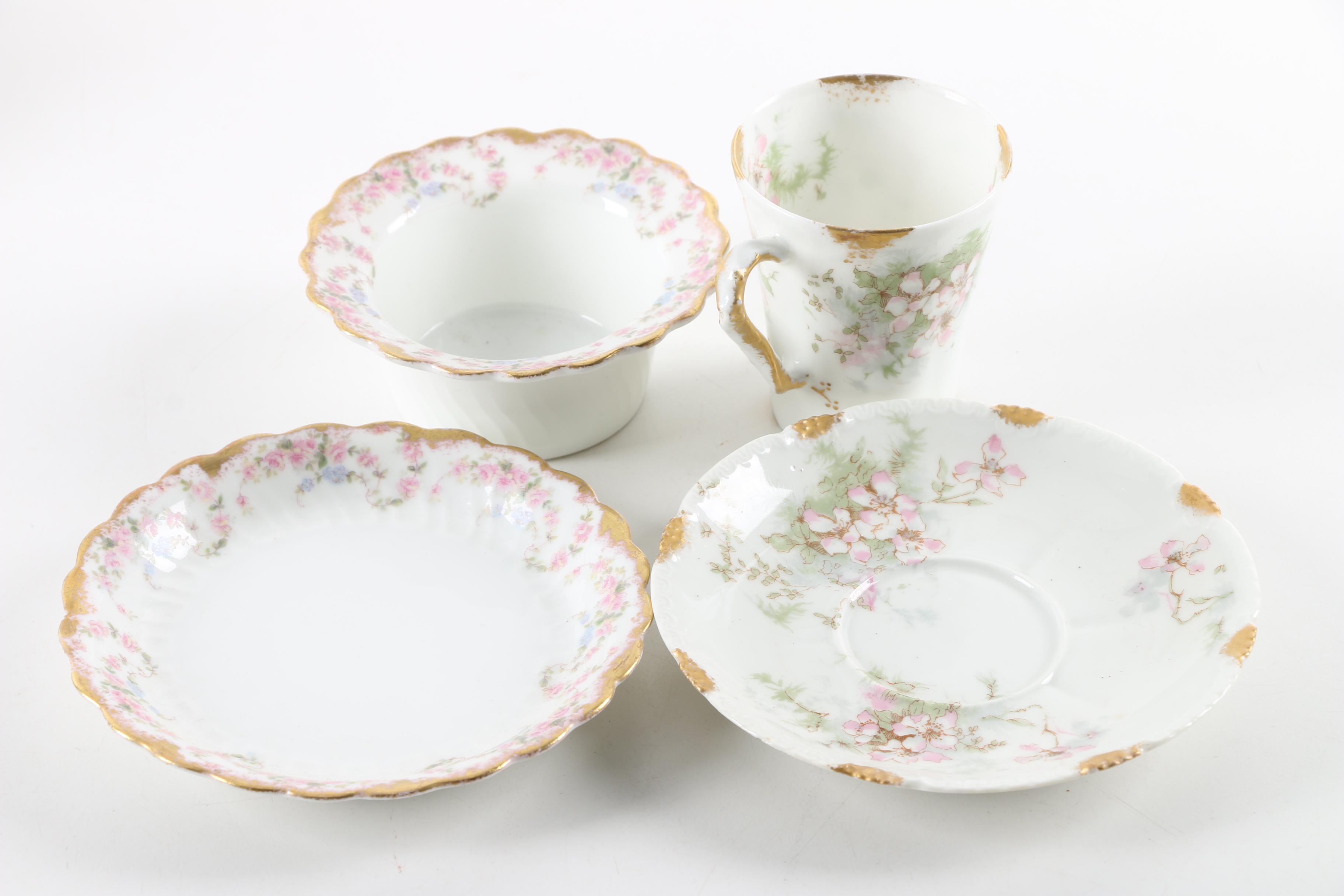 Antique and Vintage Porcelain Teacups and Saucers including Royal Albert