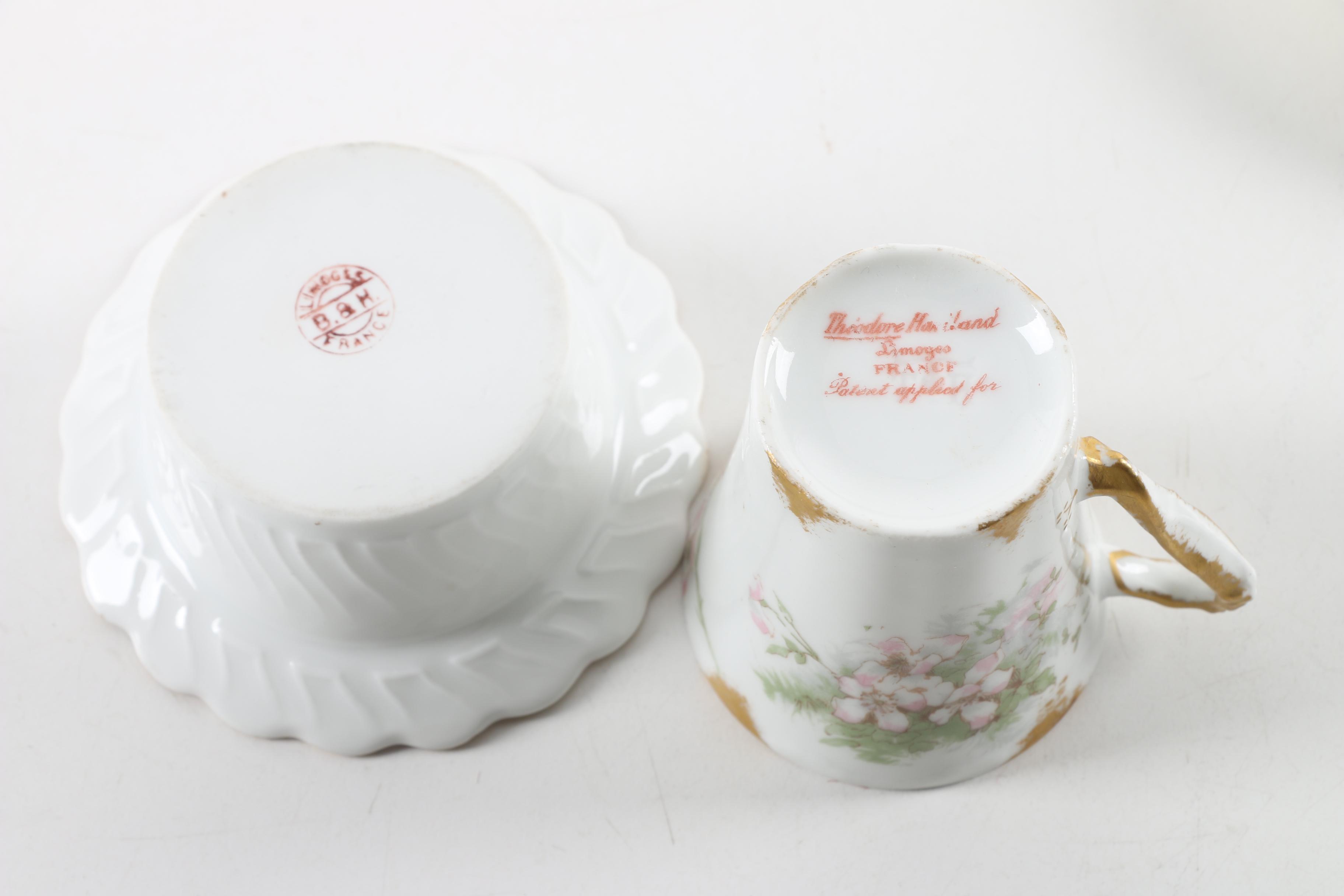 Antique and Vintage Porcelain Teacups and Saucers including Royal Albert