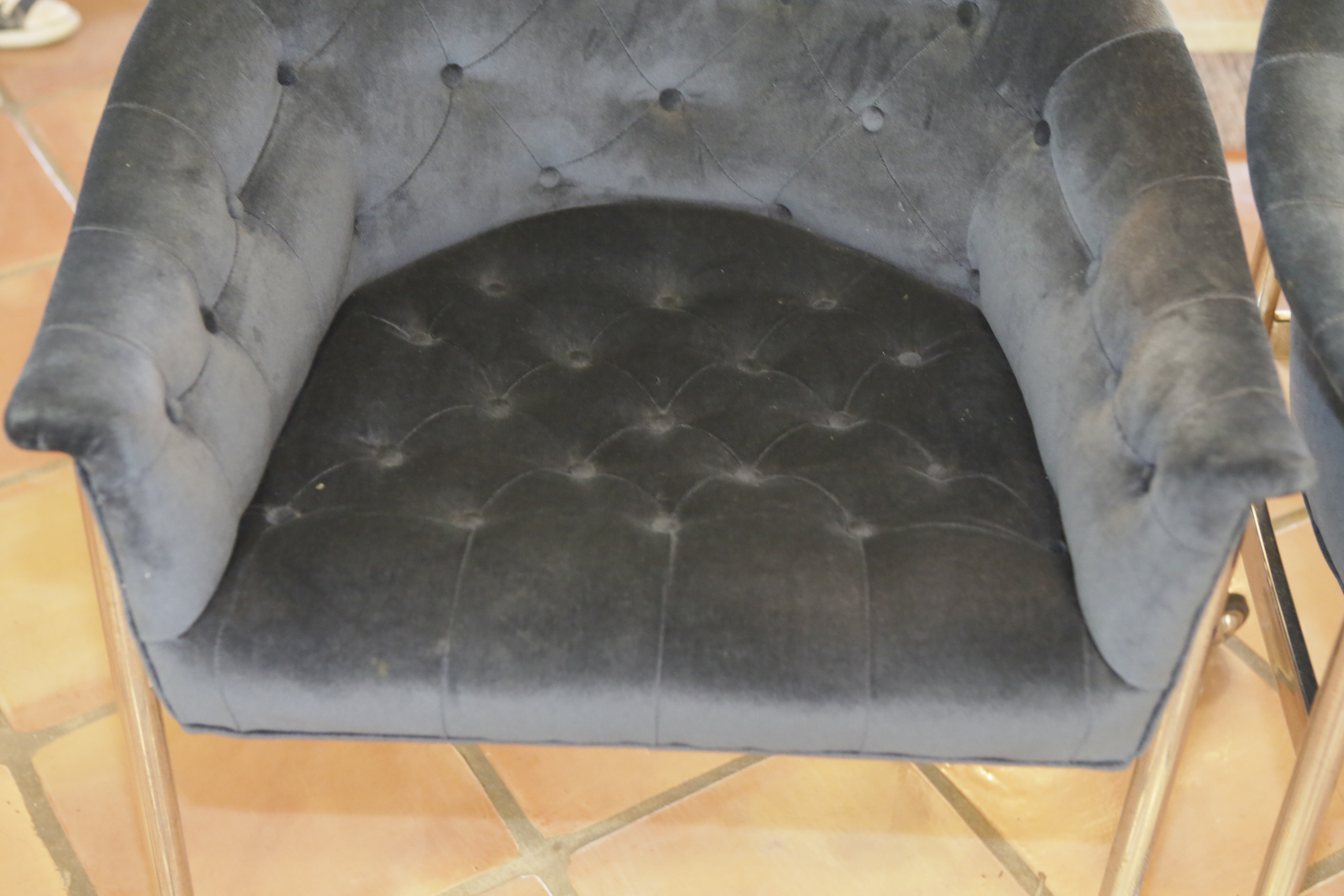 Modern Chesterfield Style Rolling Armchairs