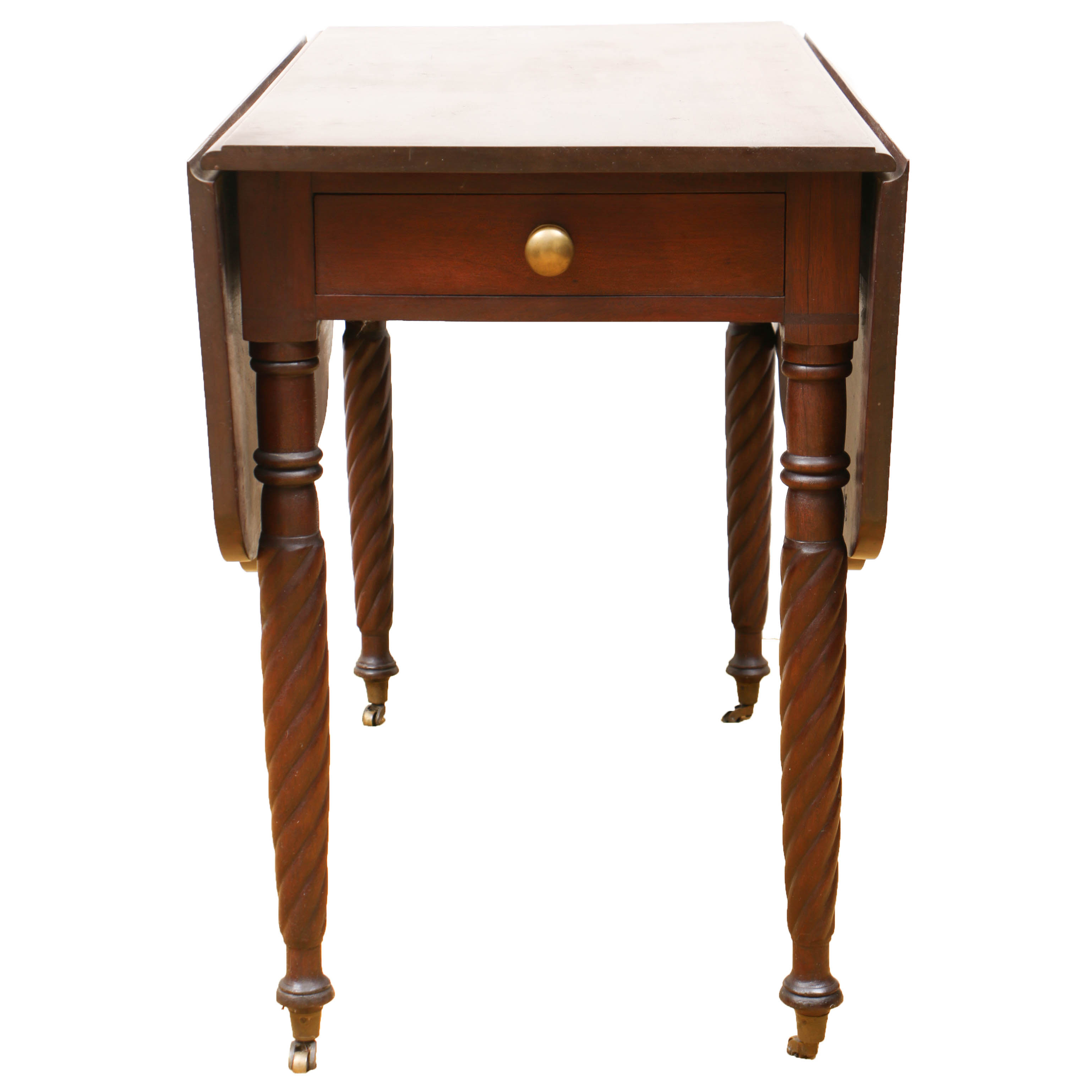 Antique Federal Mahogany Drop-Leaf Table, Early 19th Century