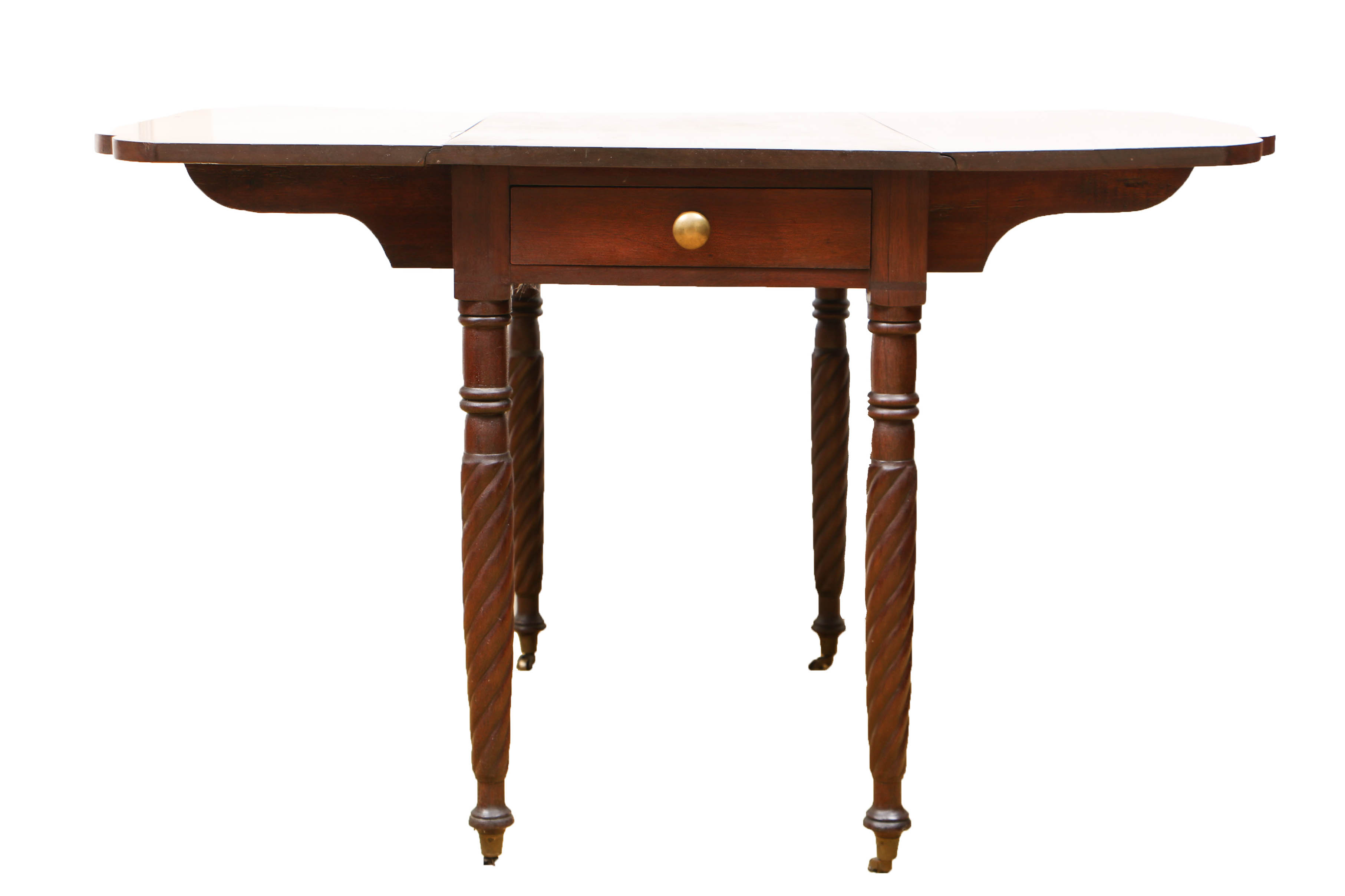 Antique Federal Mahogany Drop-Leaf Table, Early 19th Century