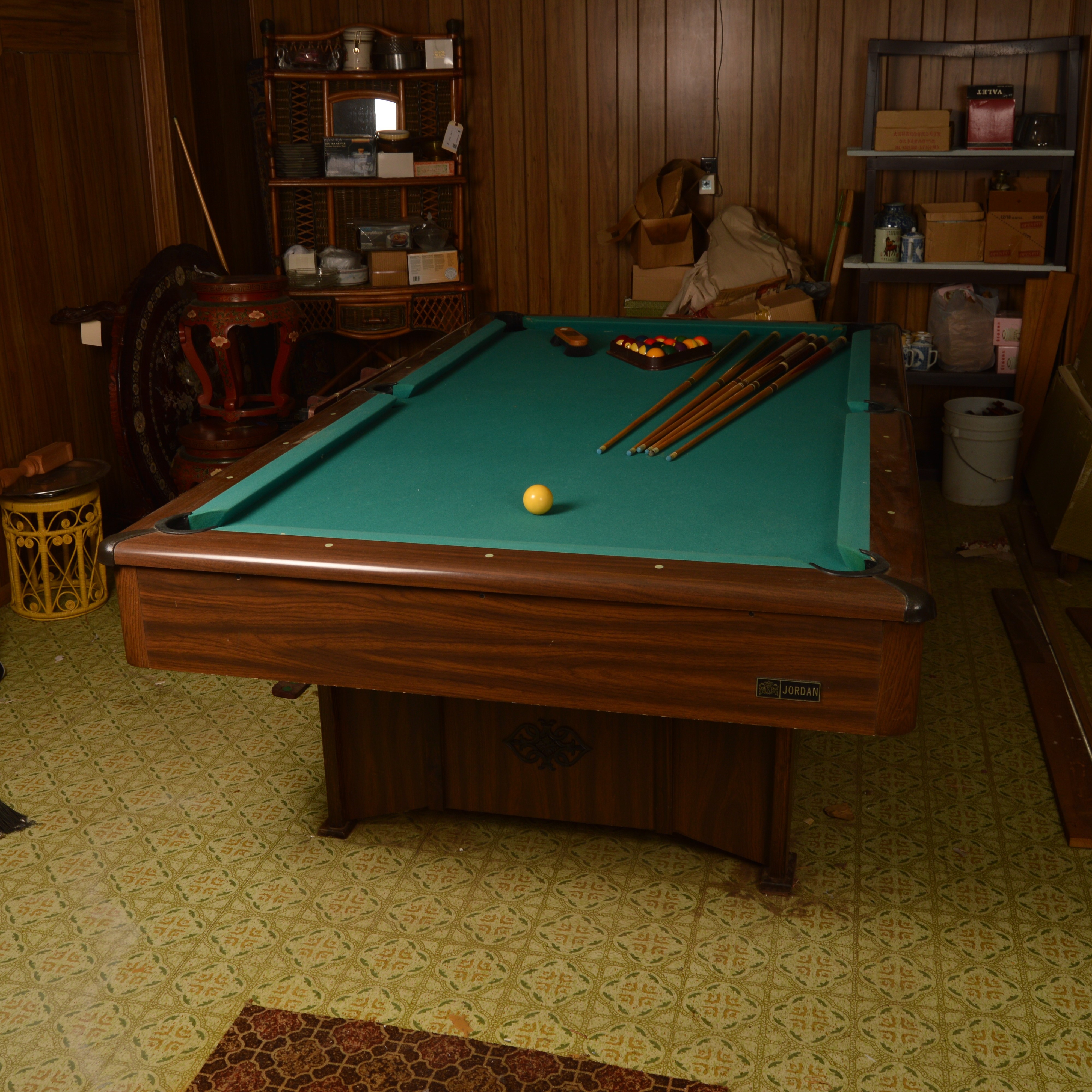 Vintage Jordan Billiards Table with Accessories