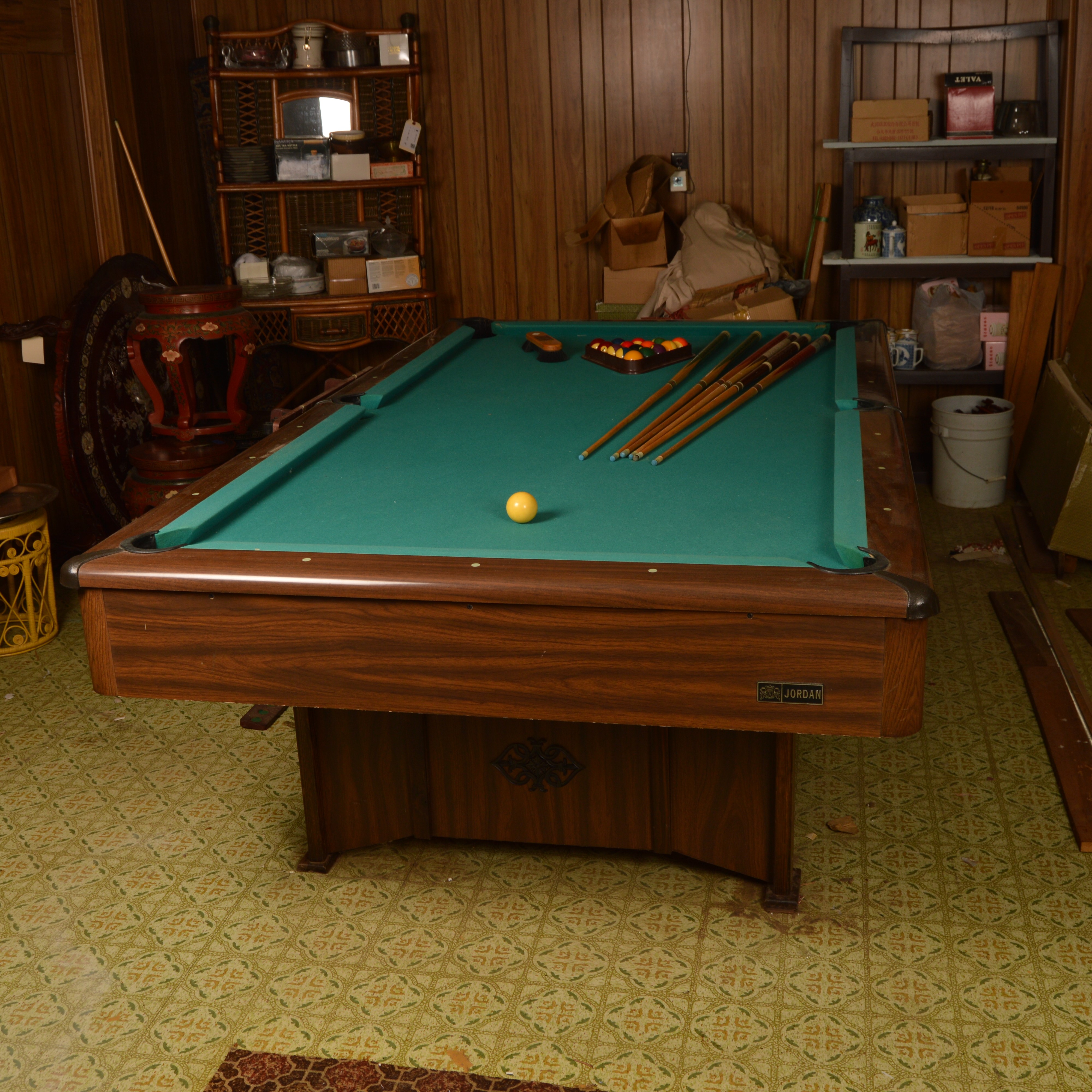 Vintage Jordan Billiards Table with Accessories
