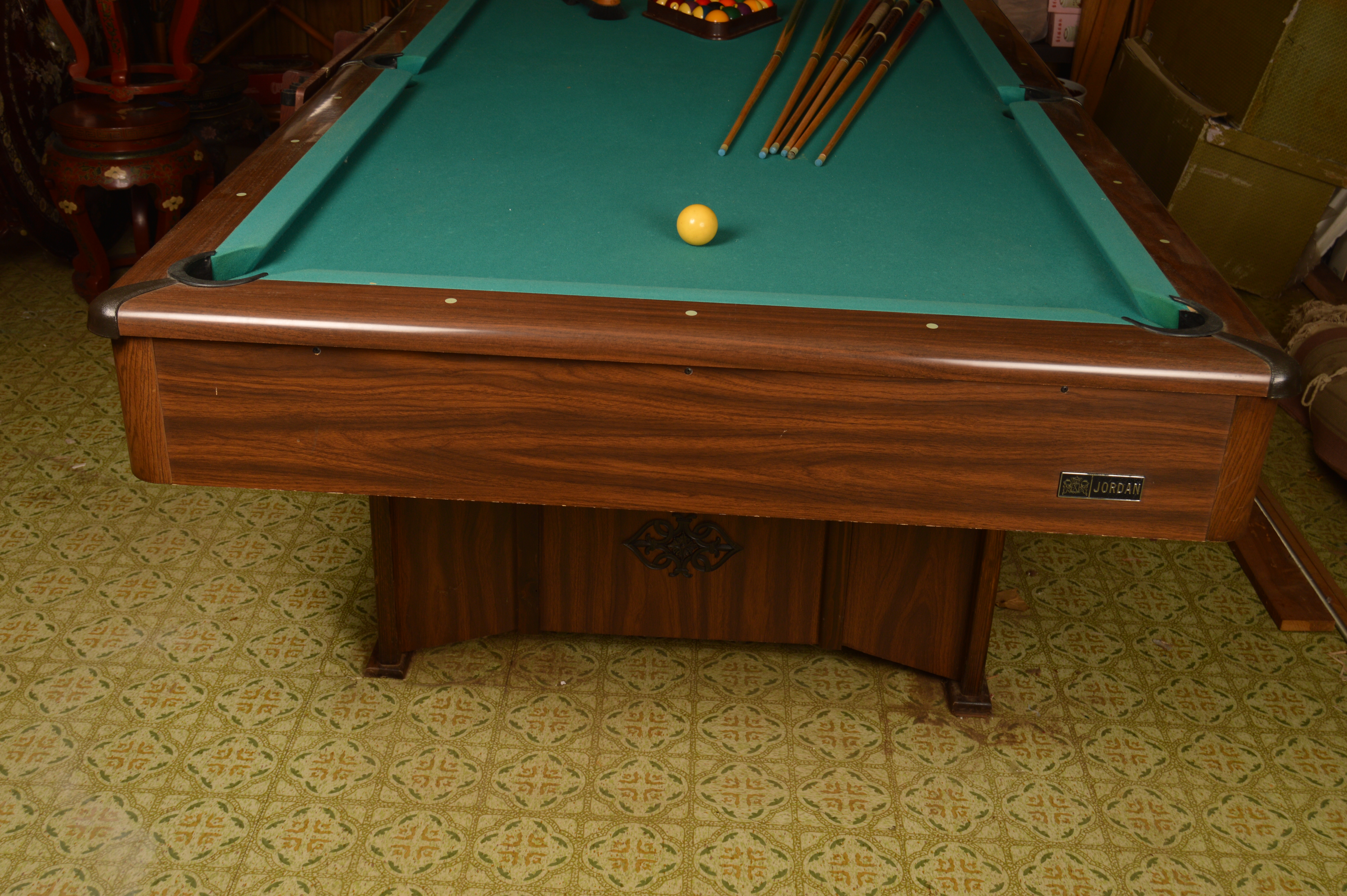 Vintage Jordan Billiards Table with Accessories