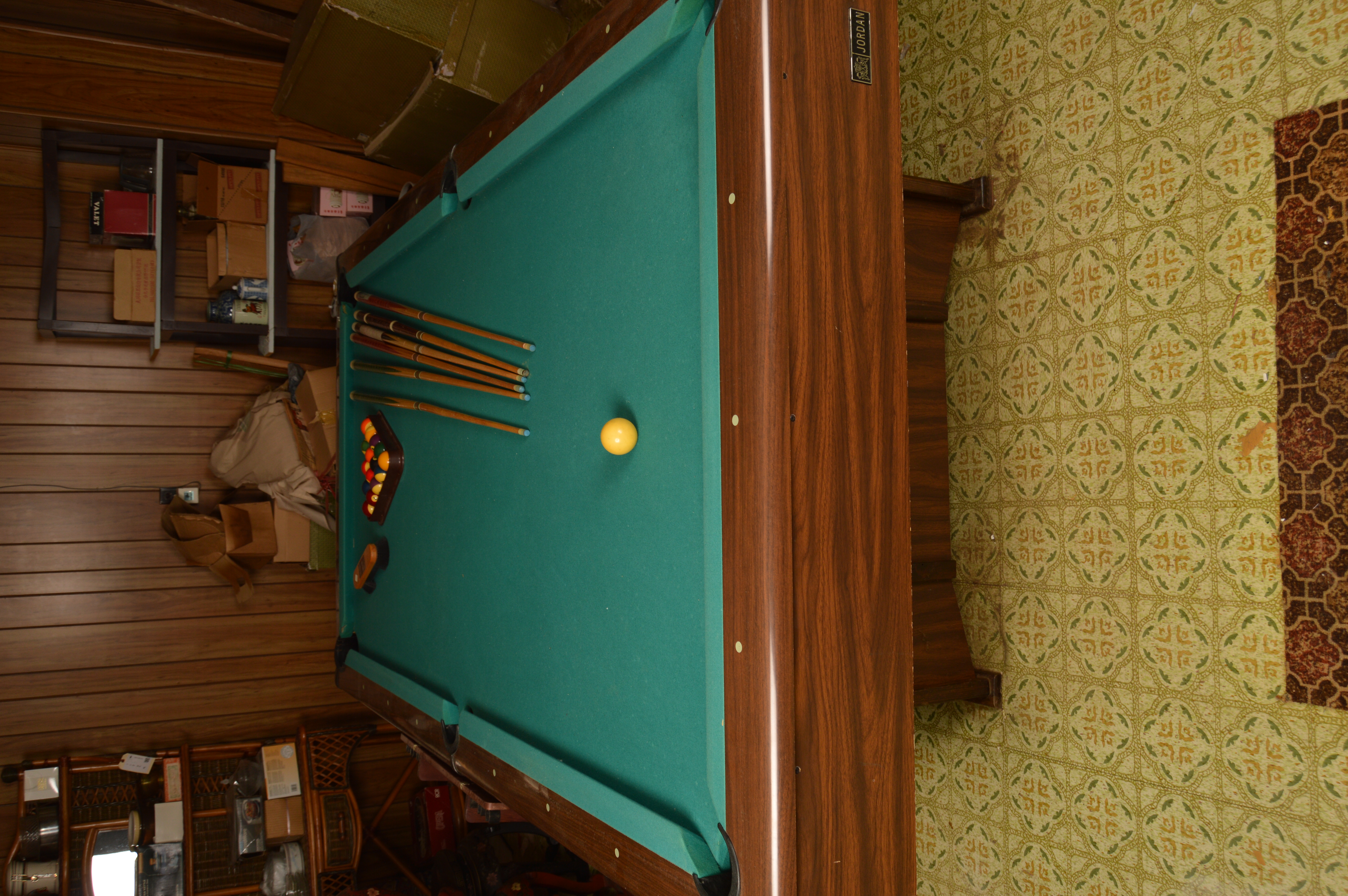 Vintage Jordan Billiards Table with Accessories